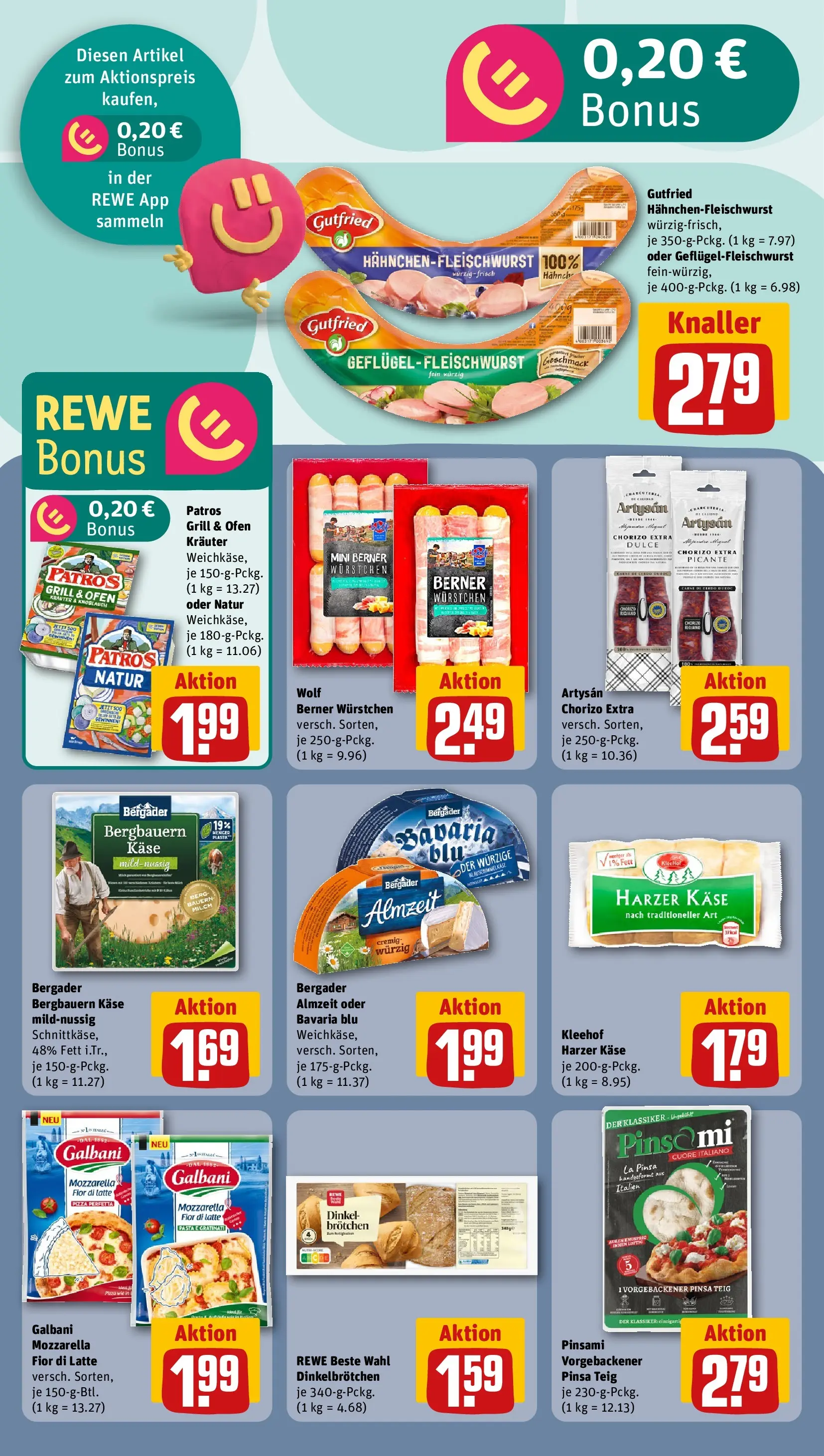 REWE Prospekt ab 20.04.2026 zum Blättern » Angebote | Seite: 18 | Produkte: Käse, Mozzarella, Pasta, Pizza
