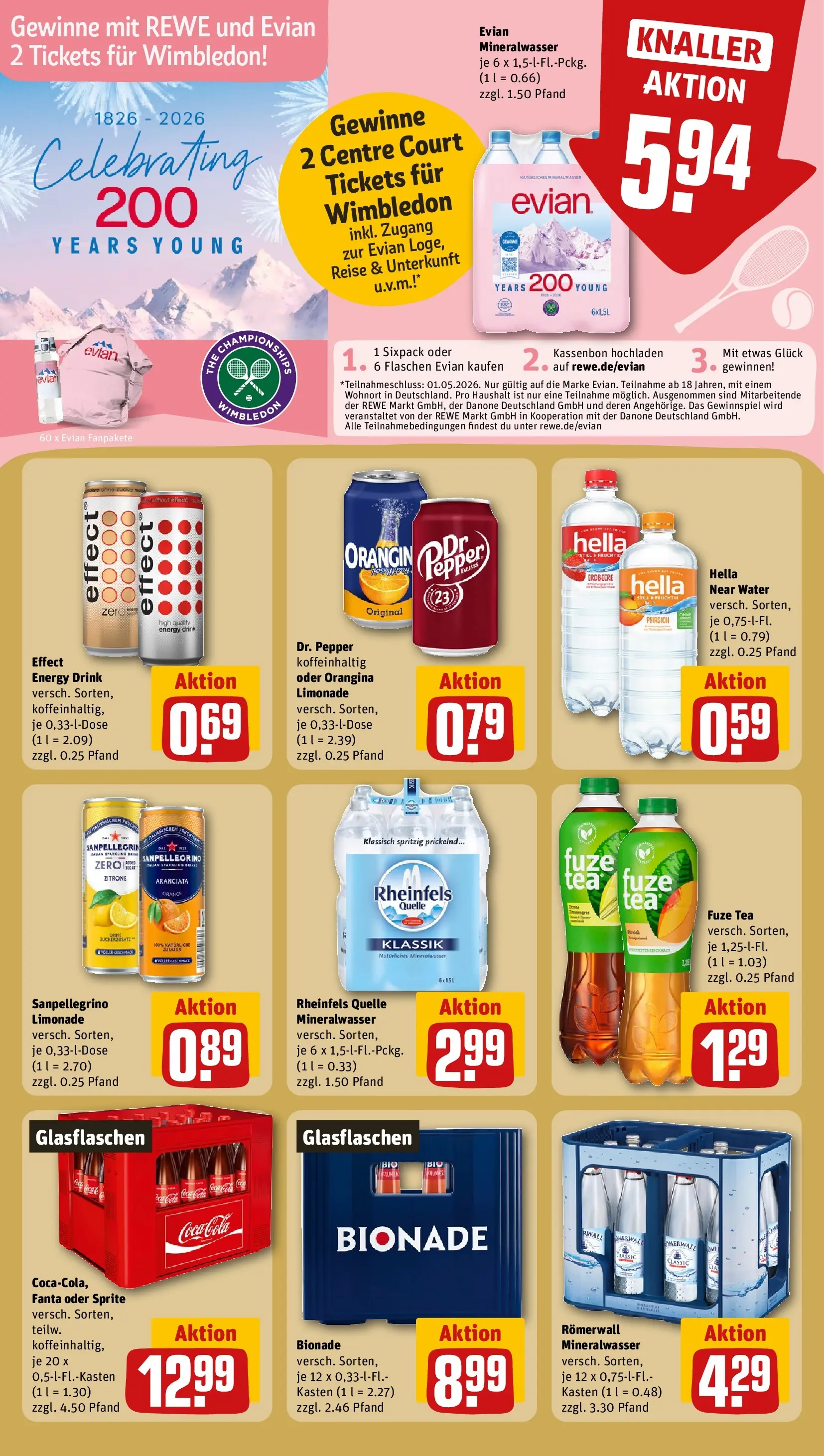 REWE Prospekt ab 20.04.2026 zum Blättern » Angebote | Seite: 22 | Produkte: Fuze tea, Fanta, Sprite, Mineralwasser