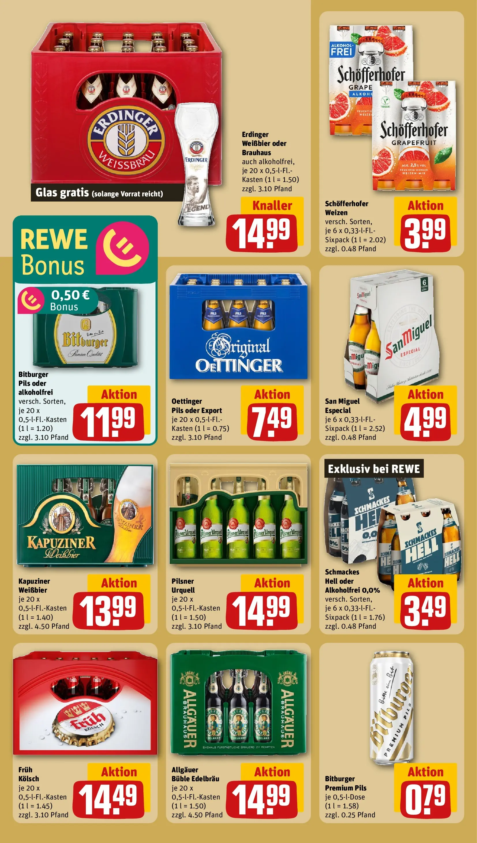 REWE Prospekt ab 20.04.2026 zum Blättern » Angebote | Seite: 23 | Produkte: Erdinger, Pils, Oettinger, Pilsner urquell