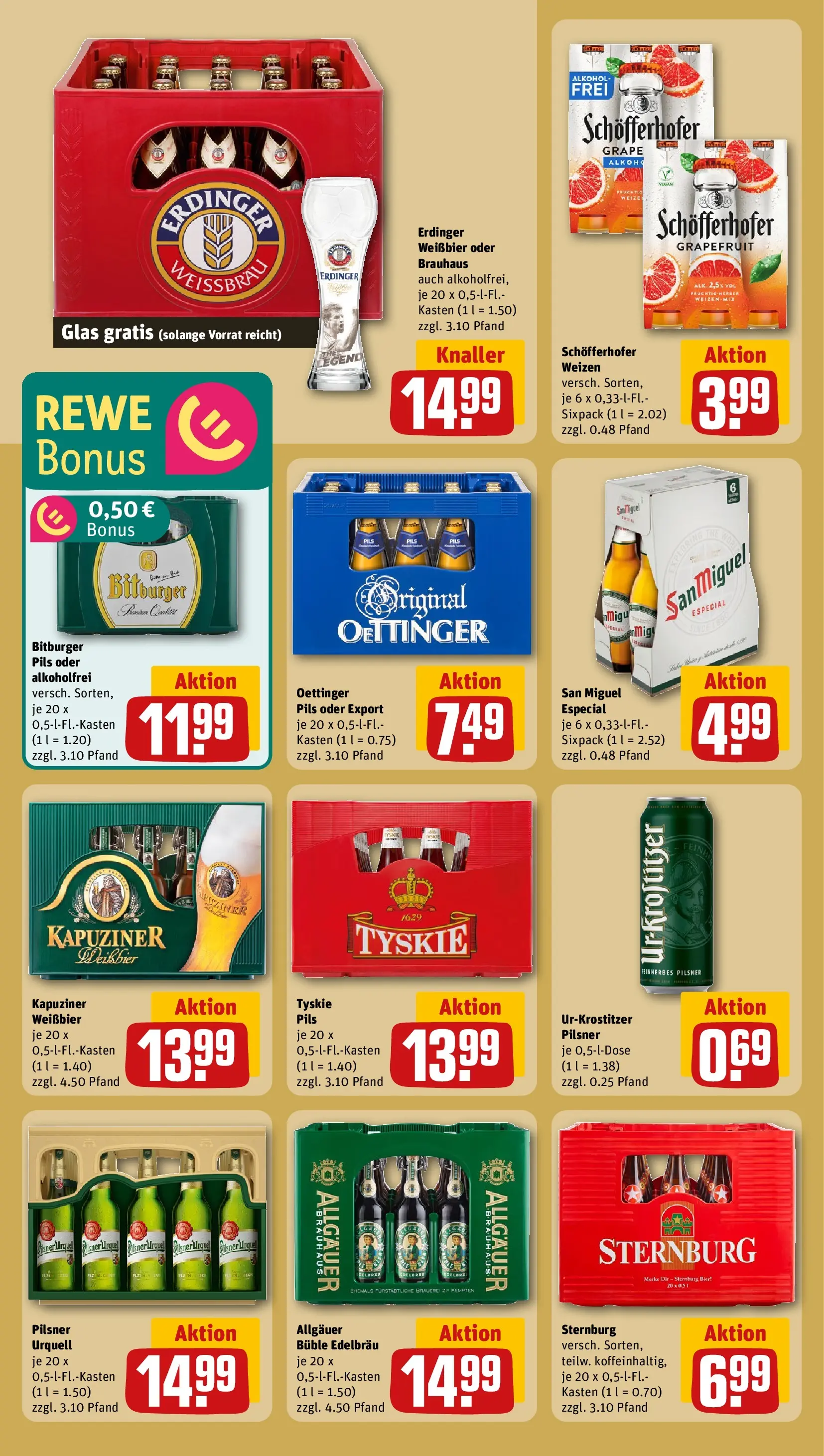 REWE Prospekt ab 20.04.2026 zum Blättern » Angebote | Seite: 23 | Produkte: Bitburger, Erdinger, Pils, Grapefruit