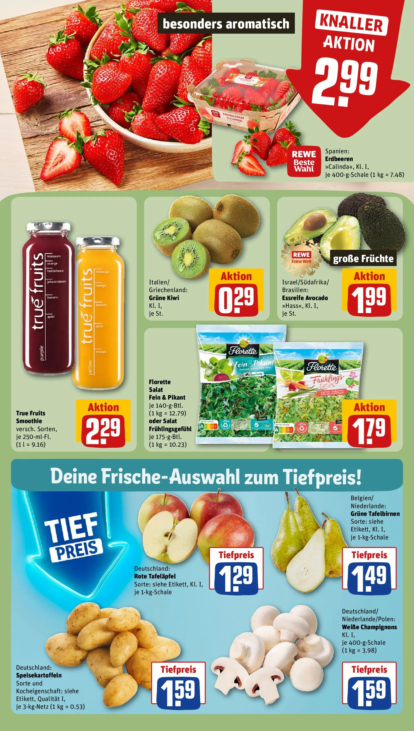 REWE Prospekt ab 20.04.2026 zum Blättern » Angebote | Seite: 10 | Produkte: Äpfel, Himbeere, Erdbeeren, Kiwi