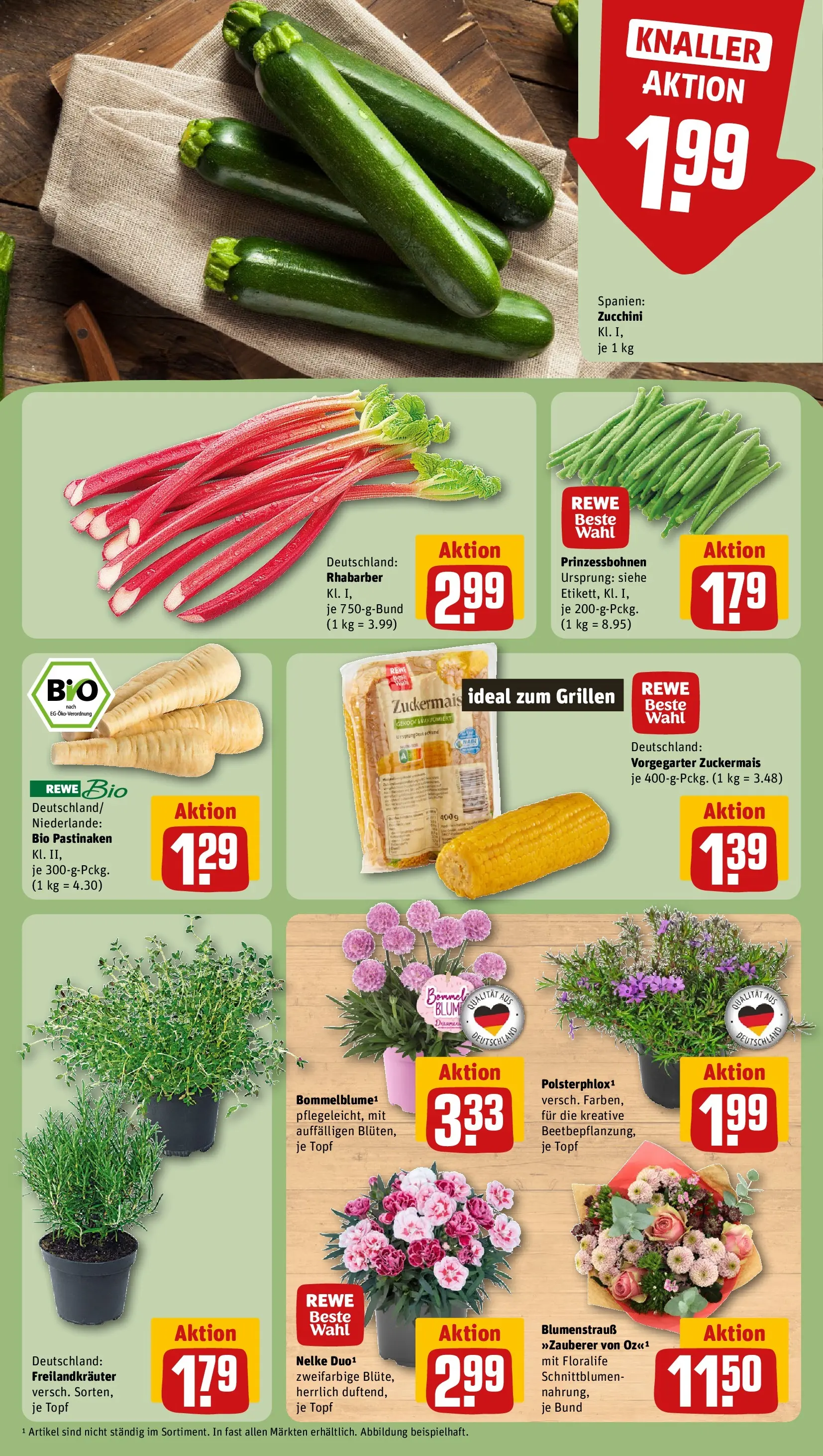 REWE Prospekt ab 20.04.2026 zum Blättern » Angebote | Seite: 11 | Produkte: Rhabarber, Zucchini