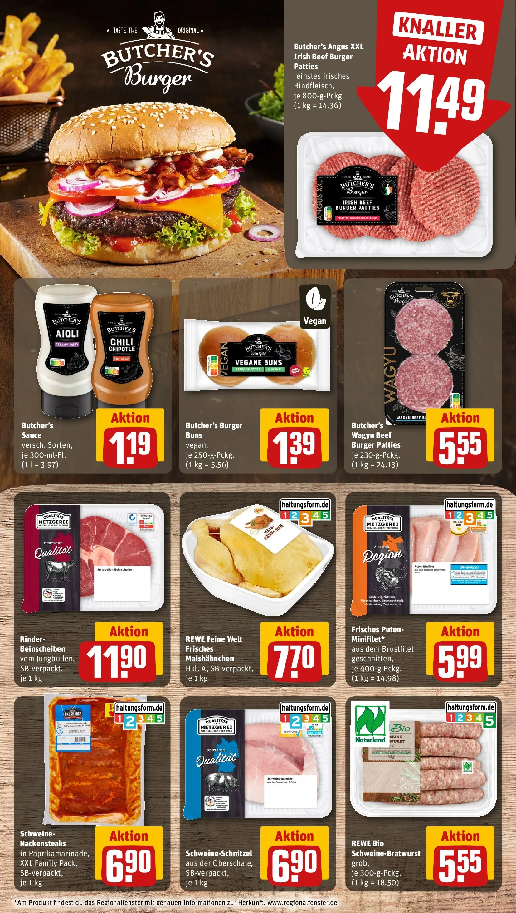 REWE Prospekt ab 20.04.2026 zum Blättern » Angebote | Seite: 12 | Produkte: Nackensteaks, Hahnchen, Schnitzel, Wurst