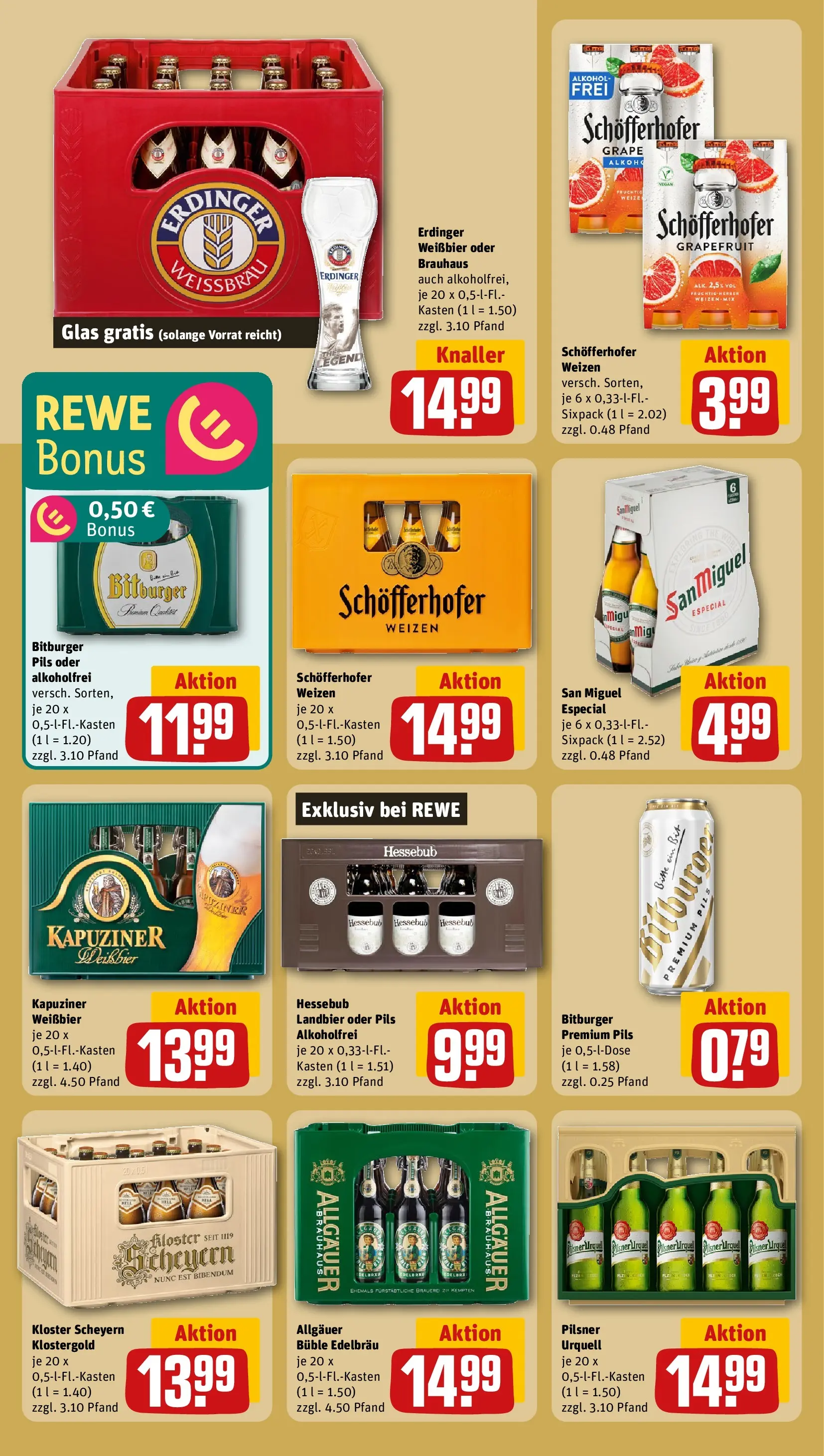 REWE Prospekt ab 20.04.2026 zum Blättern » Angebote | Seite: 21 | Produkte: Bitburger, Weißbier, Grapefruit, Pilsner urquell