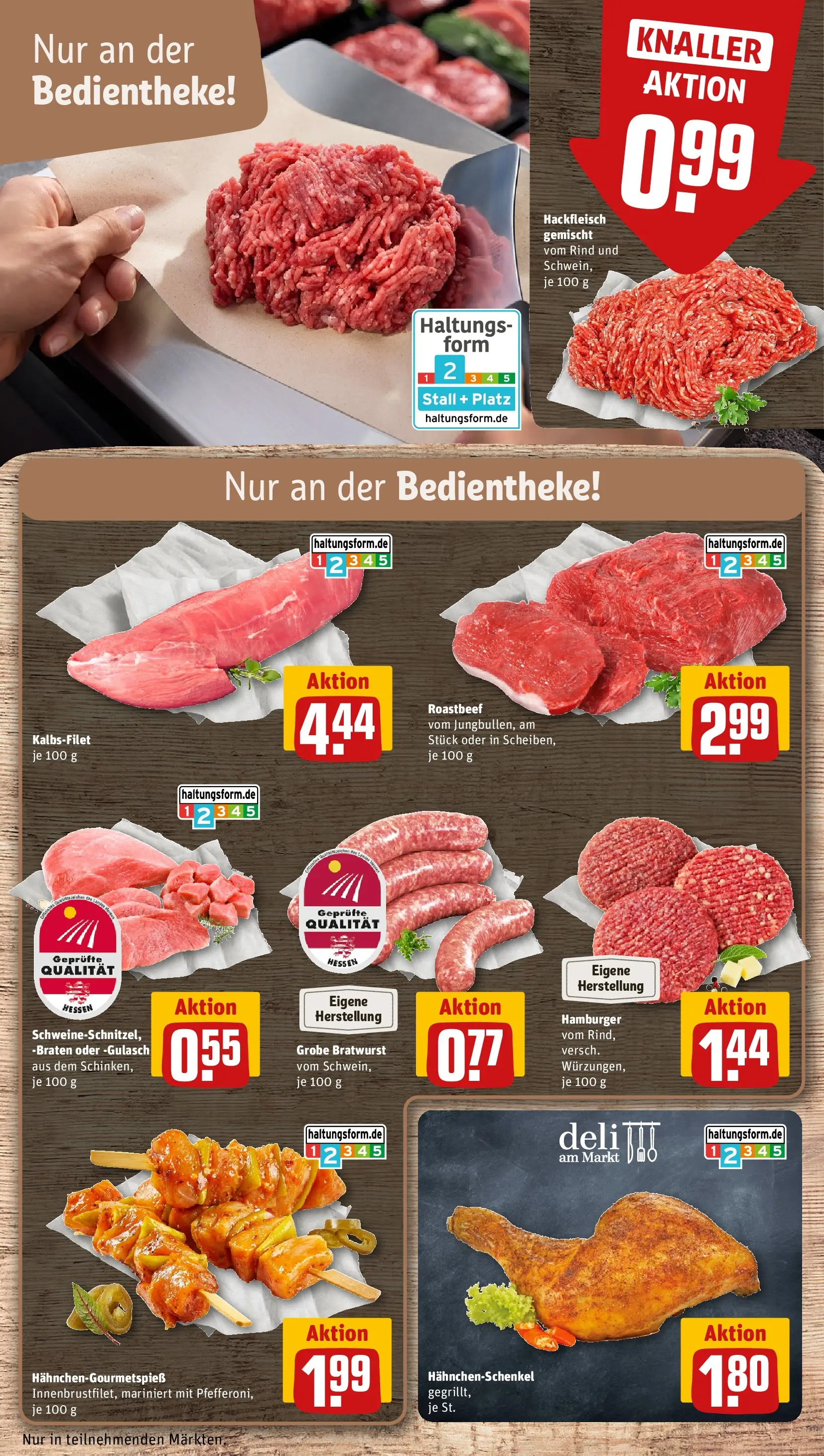 REWE Prospekt ab 20.04.2026 zum Blättern » Angebote | Seite: 14 | Produkte: Bratwurst, Roastbeef, Gulasch, Hackfleisch