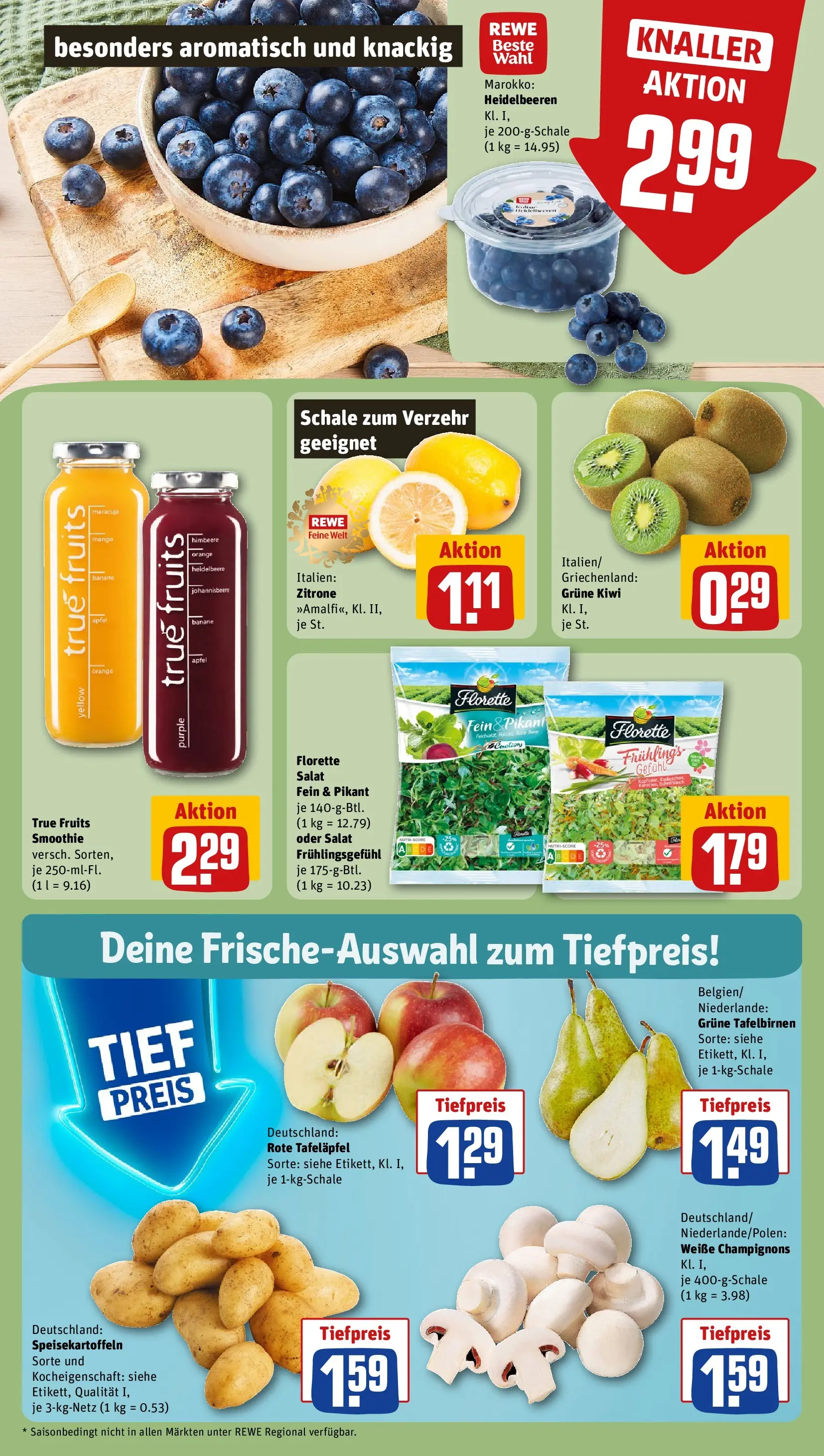 REWE Prospekt ab 20.04.2026 zum Blättern » Angebote | Seite: 12 | Produkte: Äpfel, Heidelbeeren, Zitrone, Kiwi