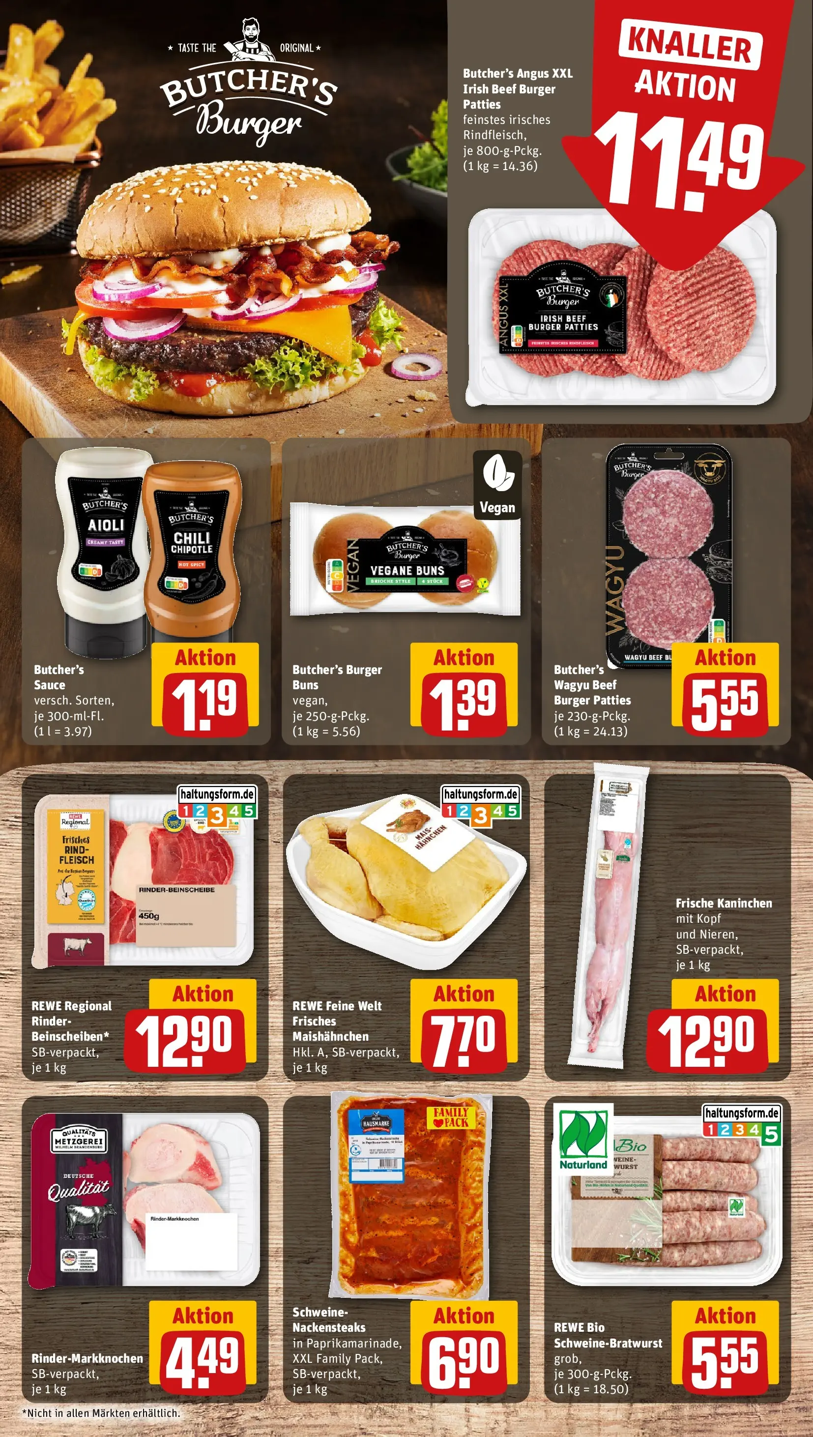 REWE Prospekt ab 20.04.2026 zum Blättern » Angebote | Seite: 14 | Produkte: Nackensteaks, Hahnchen, Wurst, Fleisch