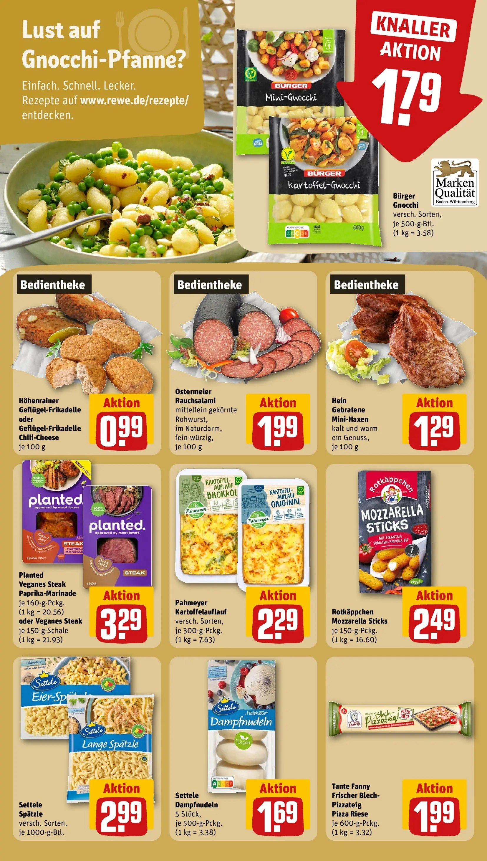 REWE Prospekt ab 20.04.2026 zum Blättern » Angebote | Seite: 27 | Produkte: Mozzarella, Burger, Pasta, Pizza