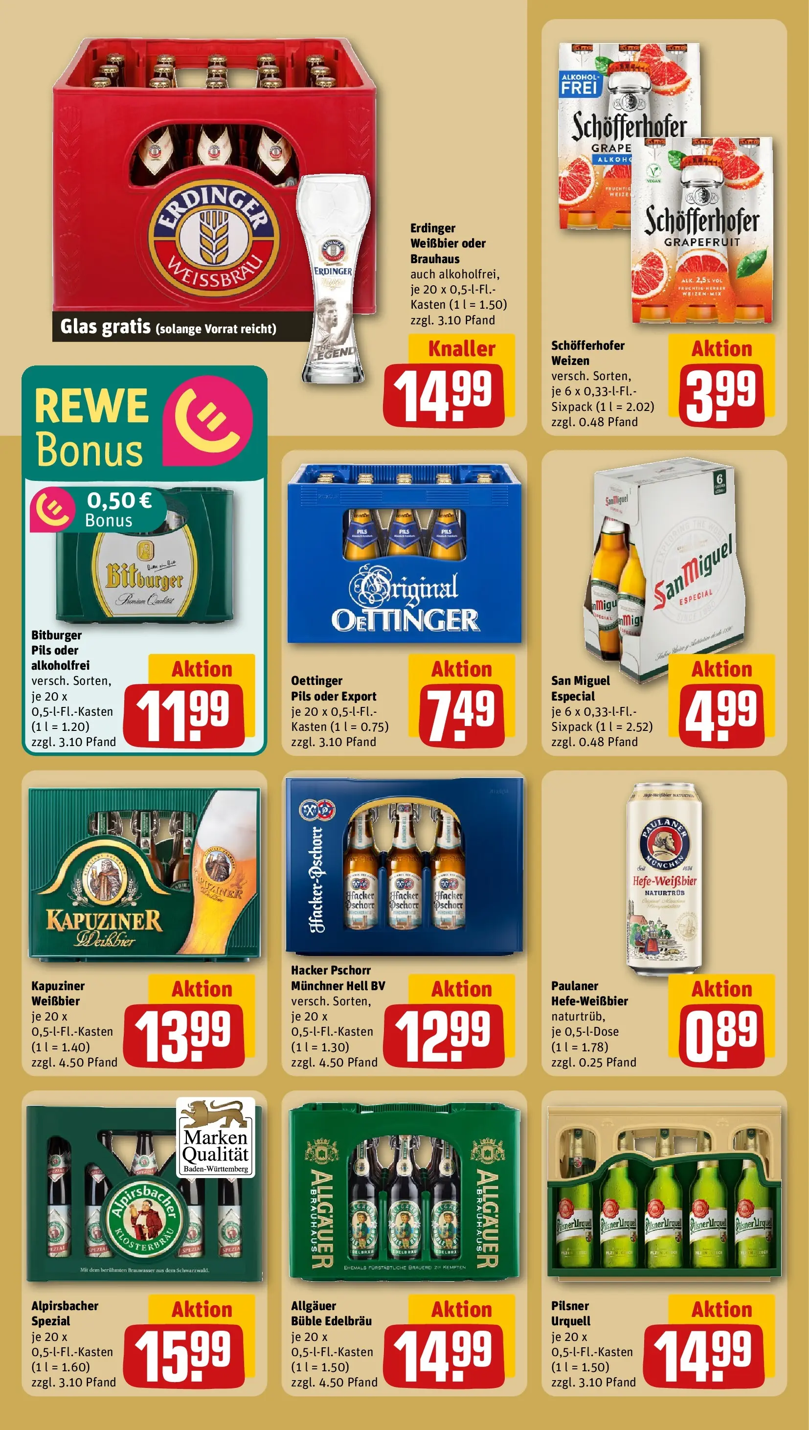 REWE Prospekt ab 20.04.2026 zum Blättern » Angebote | Seite: 31 | Produkte: Erdinger, Weißbier, Pils, Paulaner