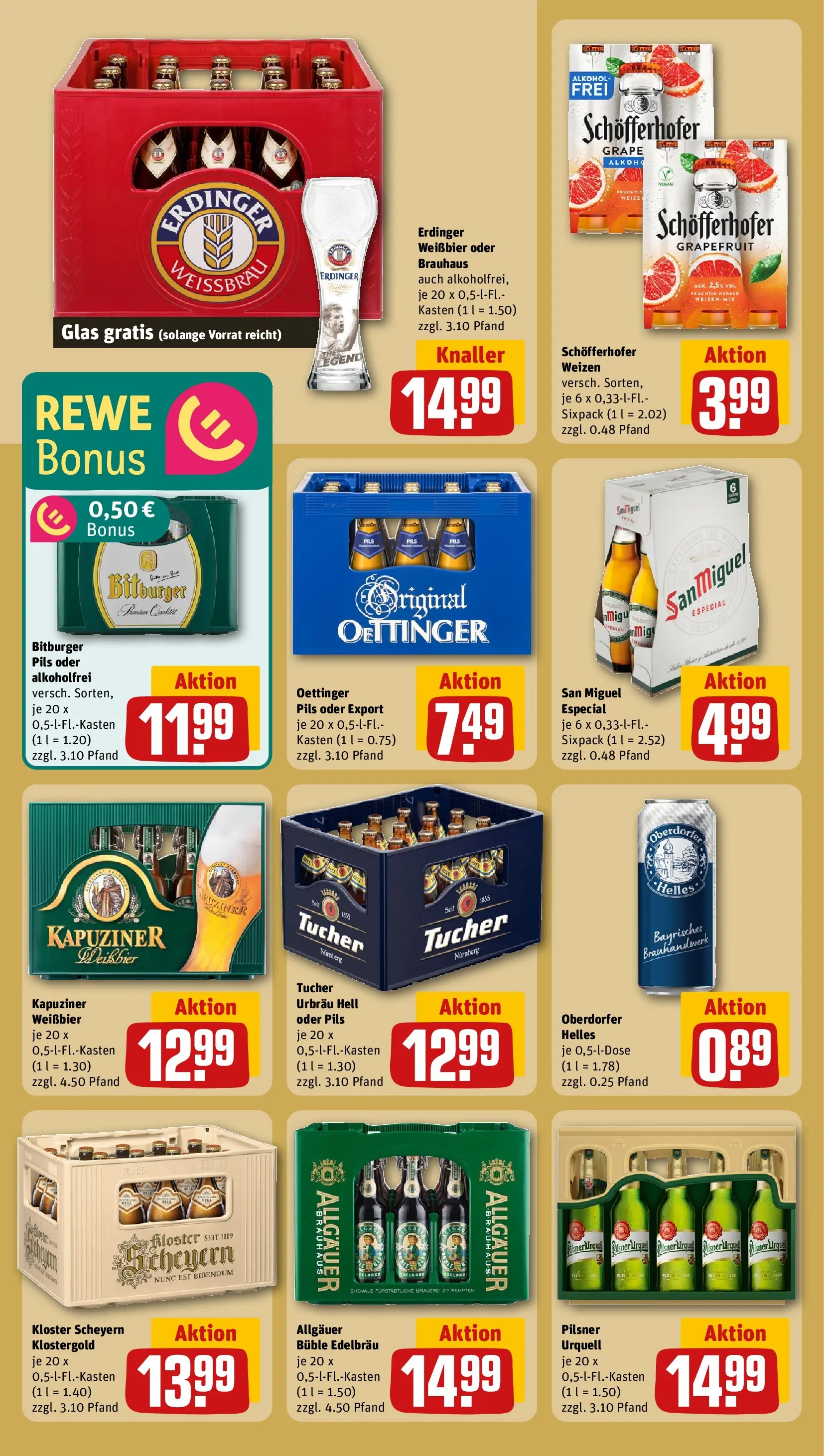 REWE Prospekt ab 20.04.2026 zum Blättern » Angebote | Seite: 21 | Produkte: Bitburger, Erdinger, Oettinger, Pilsner urquell