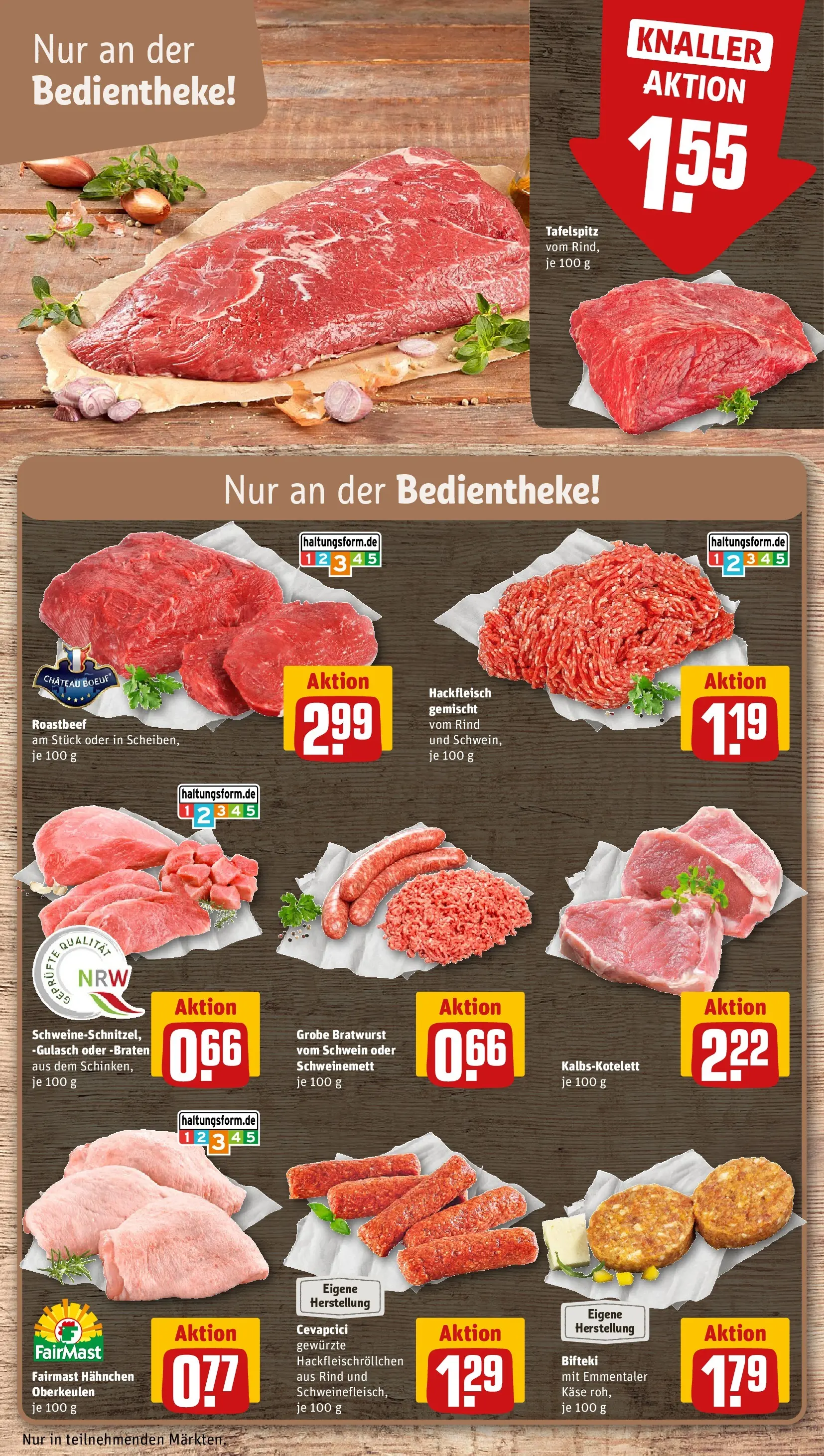 REWE Prospekt ab 20.04.2026 zum Blättern » Angebote | Seite: 14 | Produkte: Tafelspitz, Cevapcici, Roastbeef, Gulasch