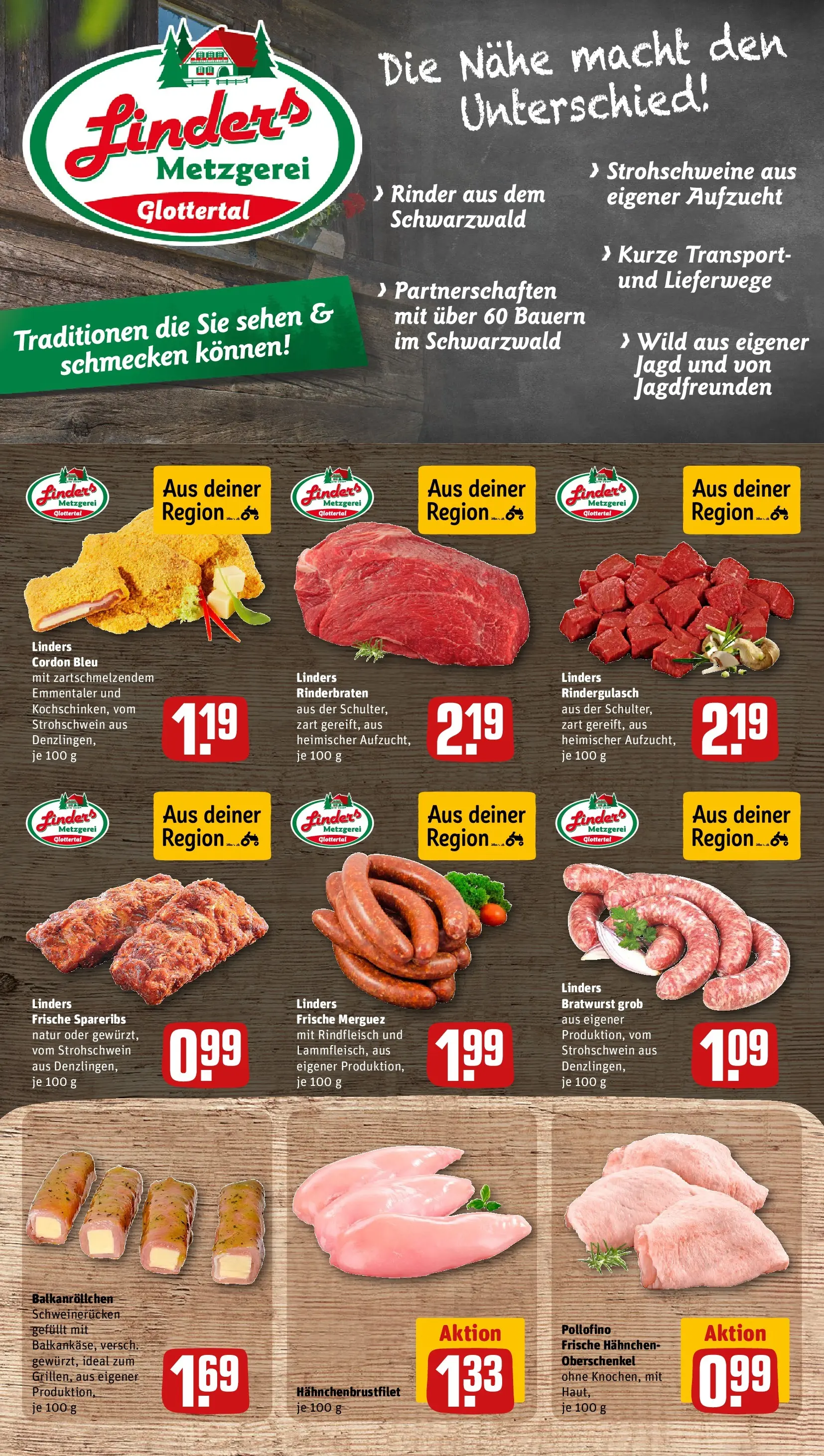 REWE Prospekt ab 20.04.2026 zum Blättern » Angebote | Seite: 14 | Produkte: Rindergulasch, Hahnchen, Bratwurst, Rindfleisch