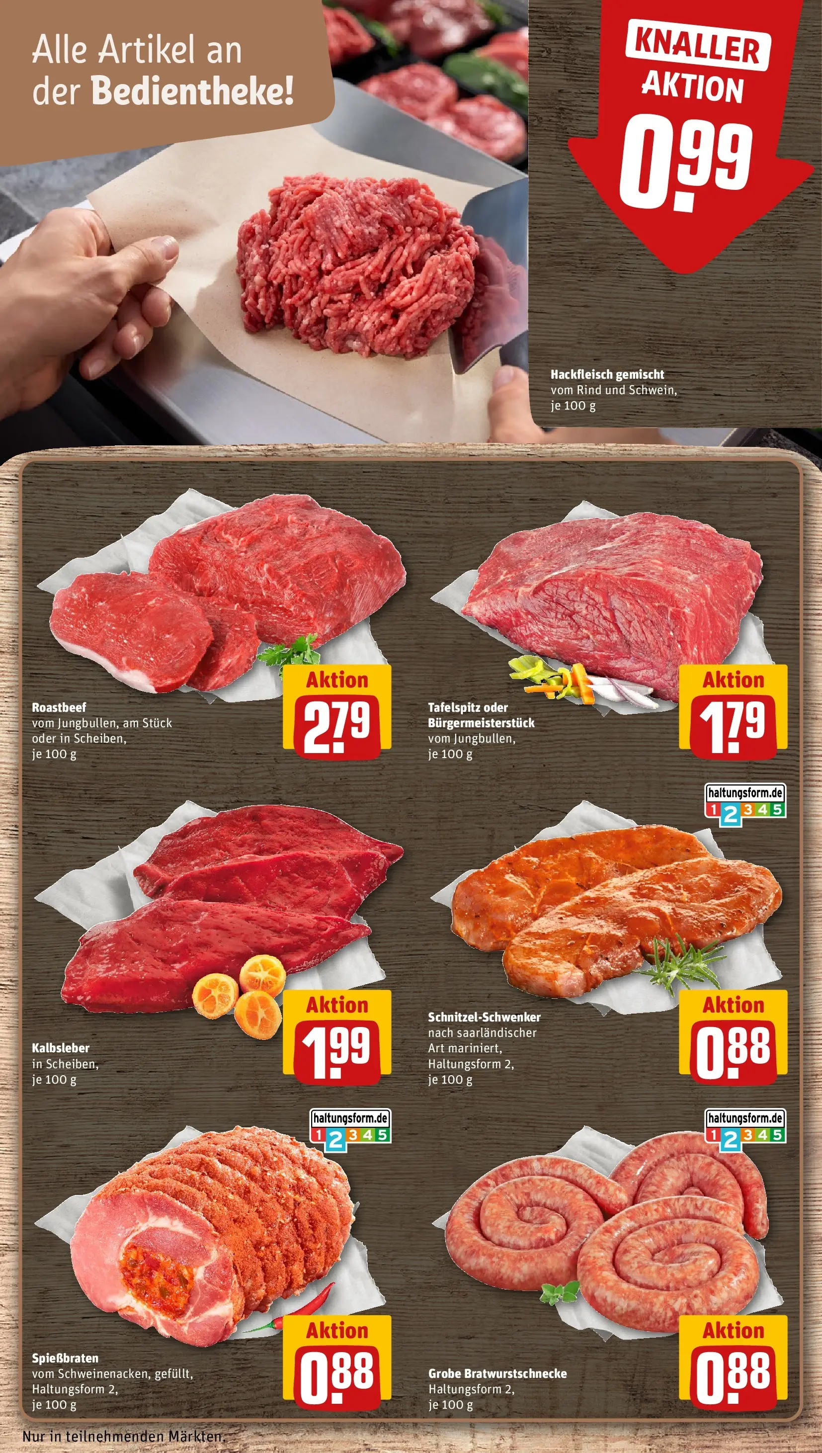 REWE Prospekt ab 20.04.2026 zum Blättern » Angebote | Seite: 16 | Produkte: Tafelspitz, Roastbeef, Kalbsleber, Hackfleisch