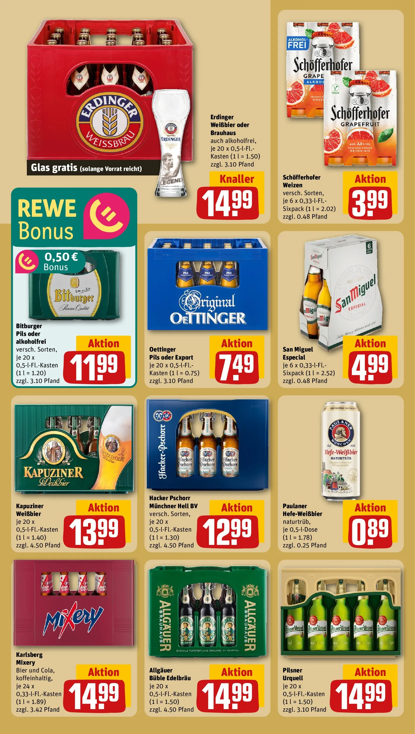 REWE Prospekt ab 20.04.2026 zum Blättern » Angebote | Seite: 27 | Produkte: Bitburger, Erdinger, Bier, Mixery