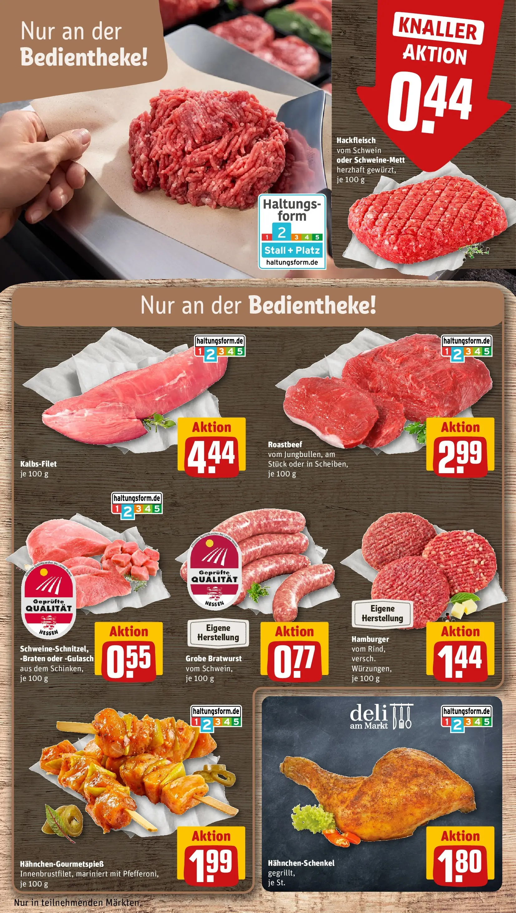 REWE Prospekt ab 20.04.2026 zum Blättern » Angebote | Seite: 14 | Produkte: Hahnchenschenkel, Roastbeef, Gulasch, Hackfleisch