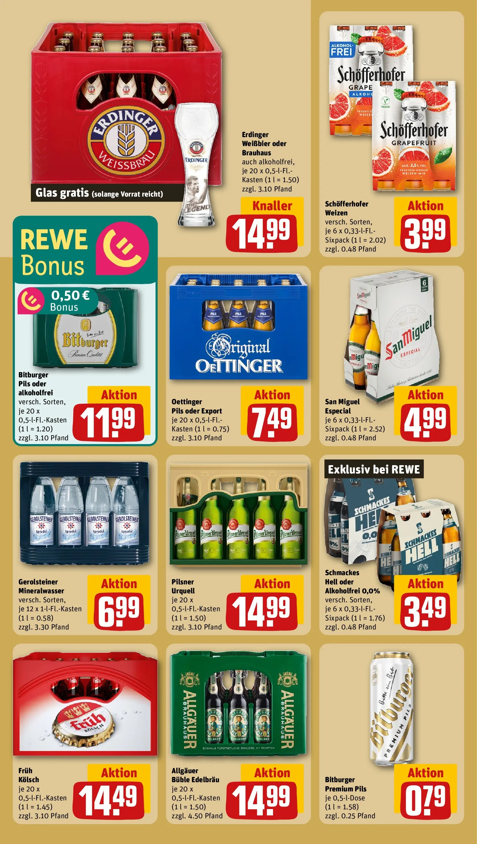 REWE Prospekt ab 20.04.2026 zum Blättern » Angebote | Seite: 21 | Produkte: Weißbier, Pils, Oettinger, Grapefruit