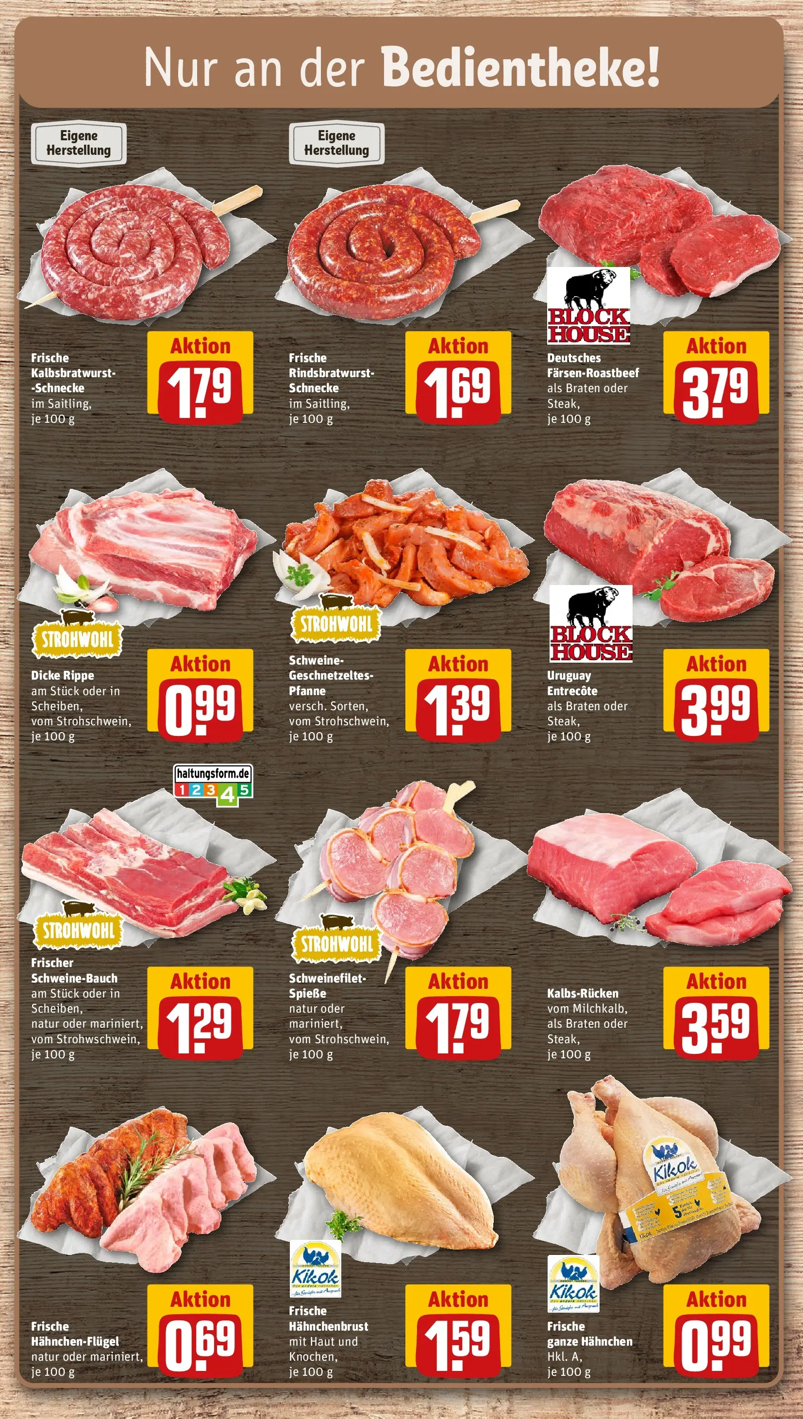 REWE Prospekt ab 20.04.2026 zum Blättern » Angebote | Seite: 14 | Produkte: Schweinebauch, Spieße, Schweinefilet, Hahnchenbrust