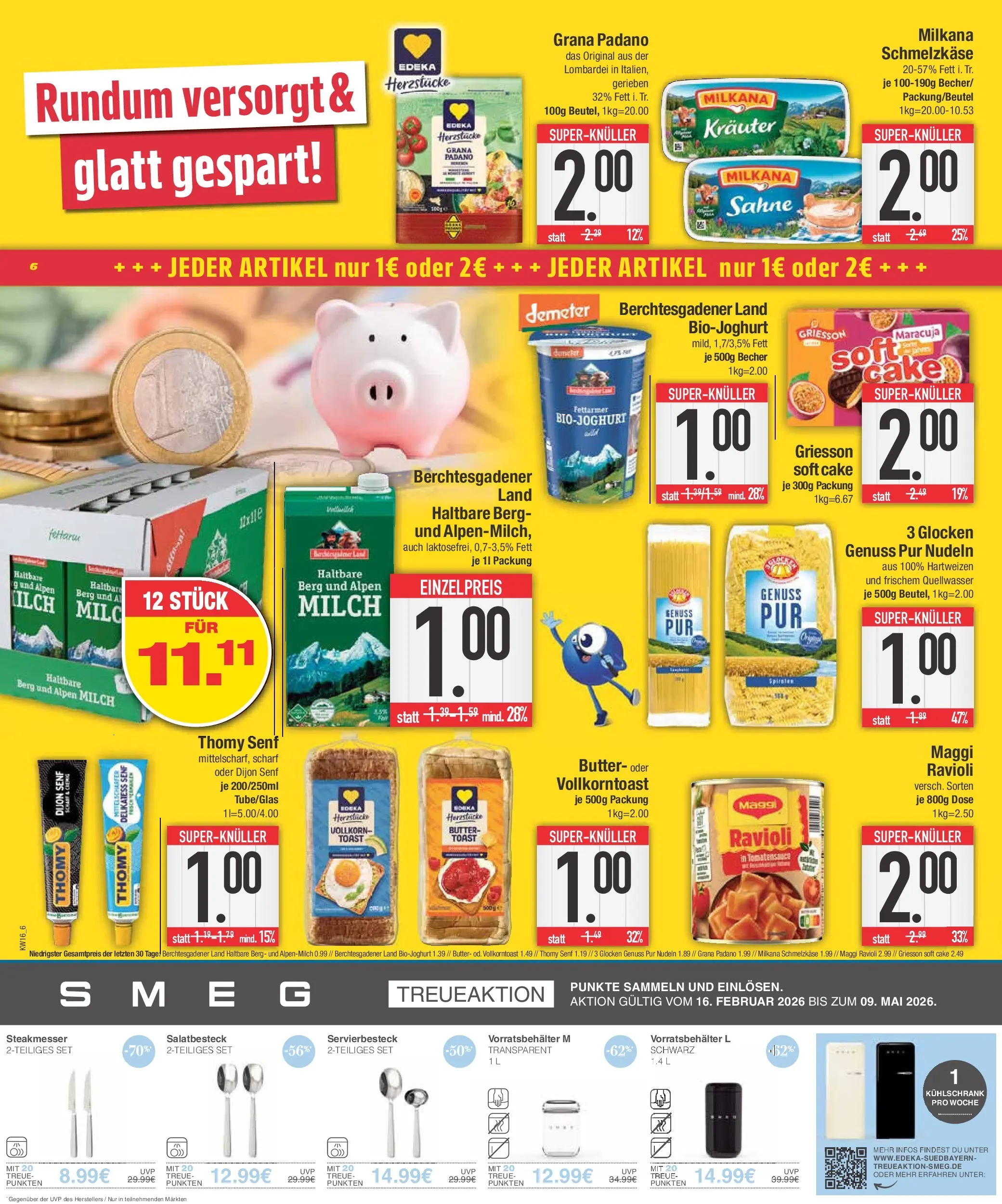 E center Prospekt Piding  (ab 13.04.2026) » Angebote Online | Seite: 6 | Produkte: Milch, Butter, Milkana, Pasta