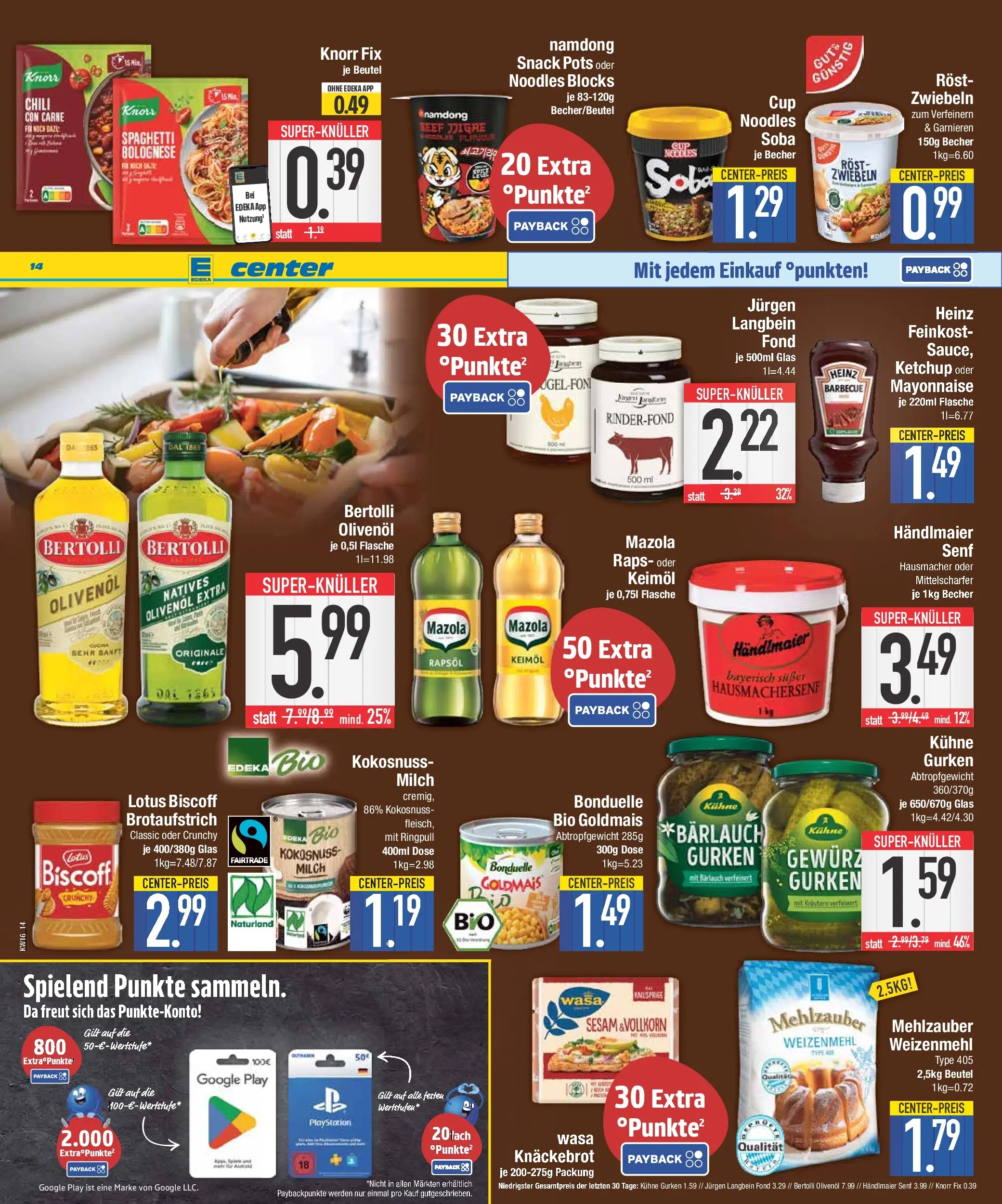 E center Prospekt Piding  (ab 13.04.2026) » Angebote Online | Seite: 14 | Produkte: Milch, Rapsöl, Weizenmehl, Knorr