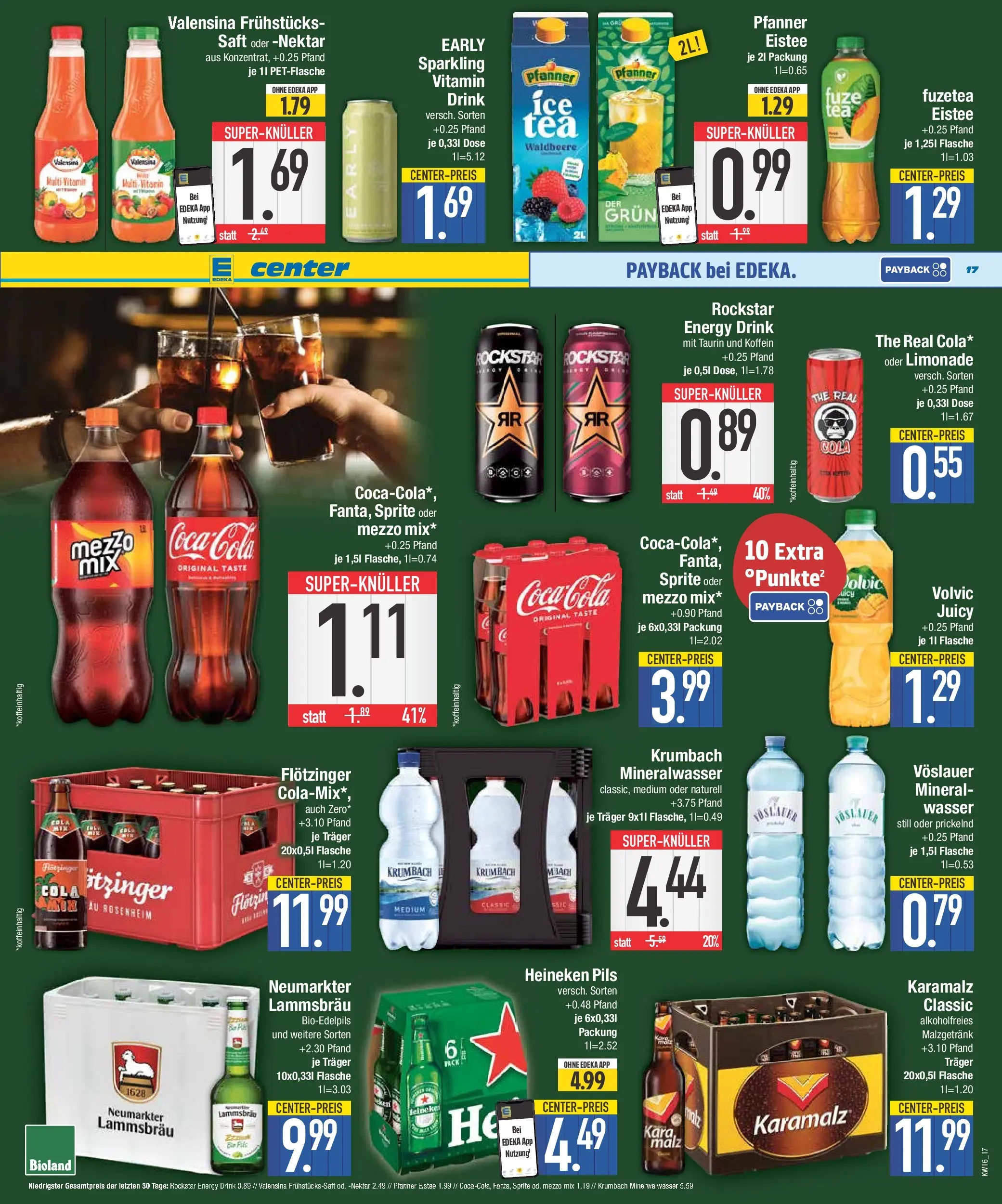 E center Prospekt Piding  (ab 13.04.2026) » Angebote Online | Seite: 17 | Produkte: Rockstar, Limonade, Valensina, Volvic