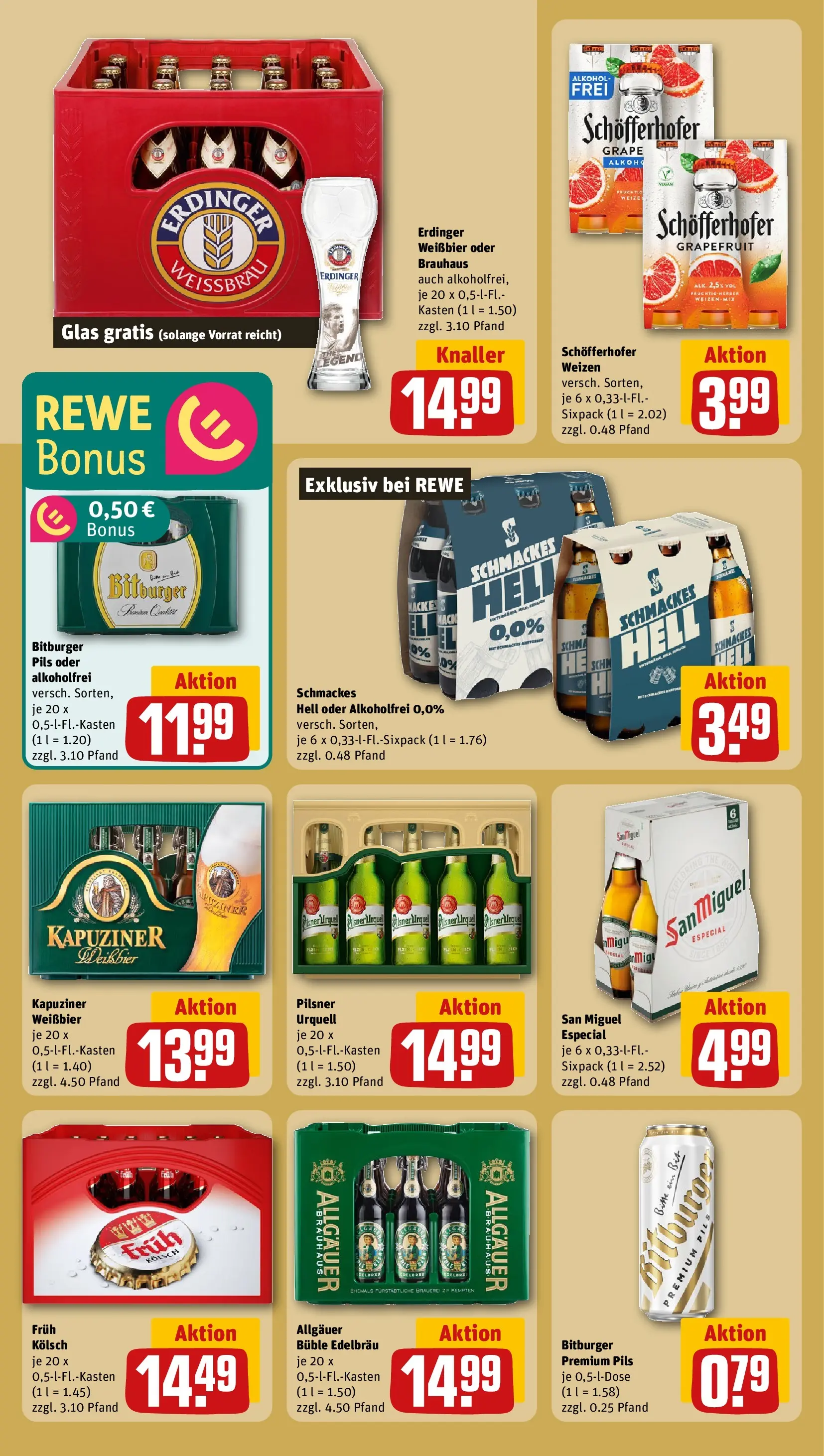 REWE Prospekt ab 20.04.2026 zum Blättern » Angebote | Seite: 21 | Produkte: Bitburger, Weißbier, Grapefruit, Pilsner urquell