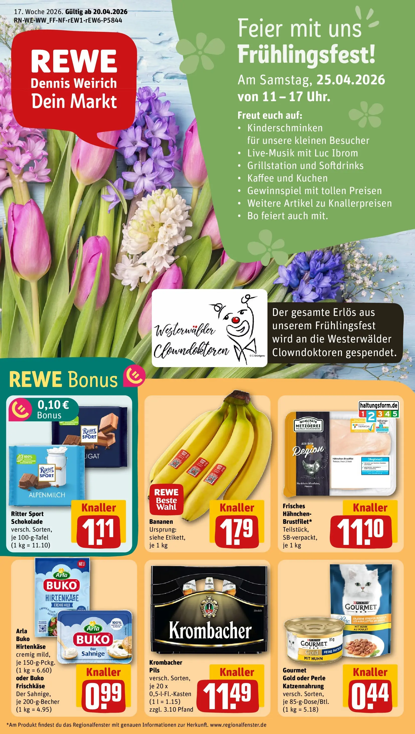 REWE Prospekt ab 20.04.2026 zum Blättern » Angebote | Seite: 1 | Produkte: Kaffee, Pils, Arla buko, Krombacher