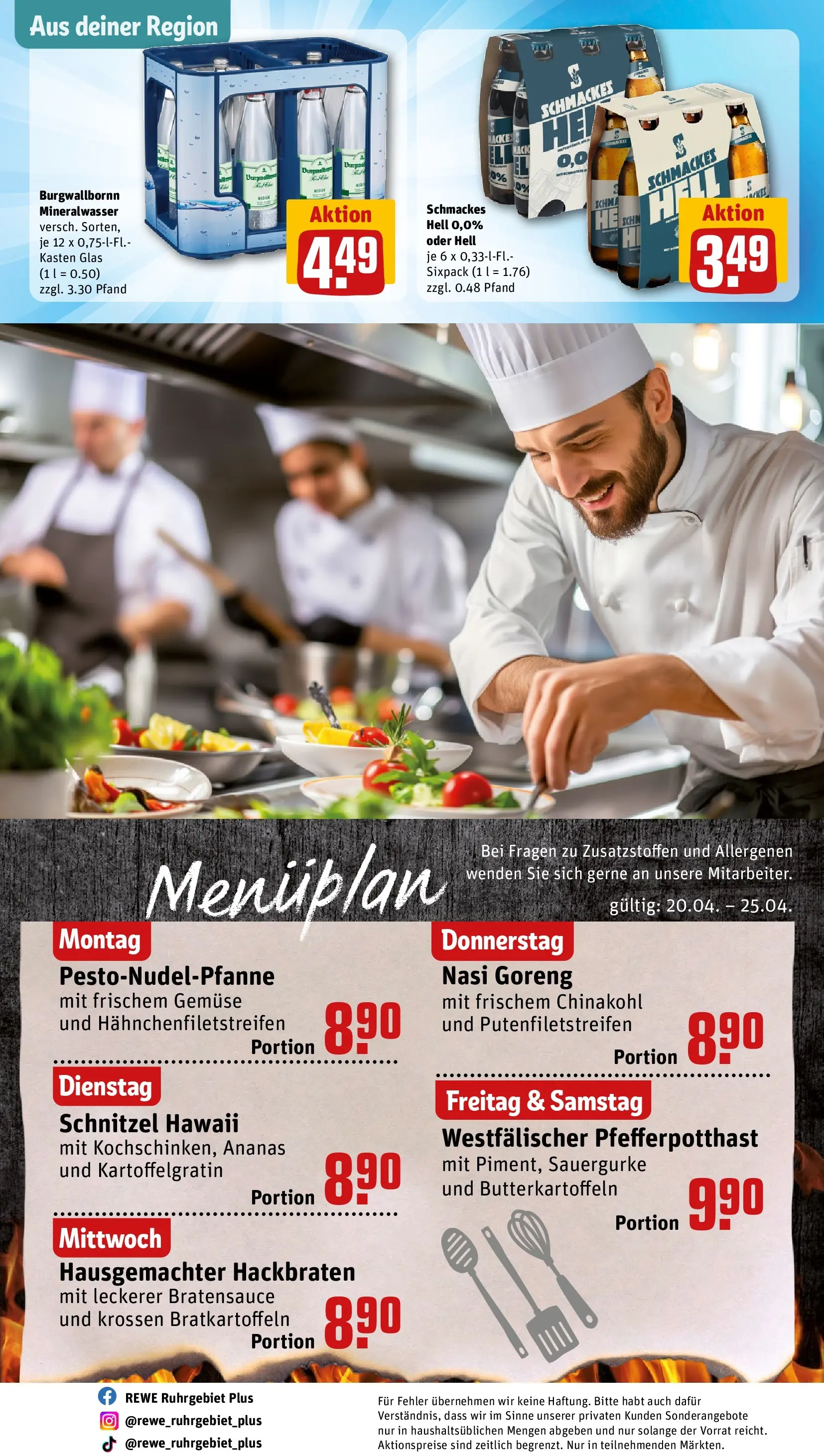 REWE Prospekt ab 20.04.2026 zum Blättern » Angebote | Seite: 30 | Produkte: Ananas, Schnitzel, Gemüse, Pasta