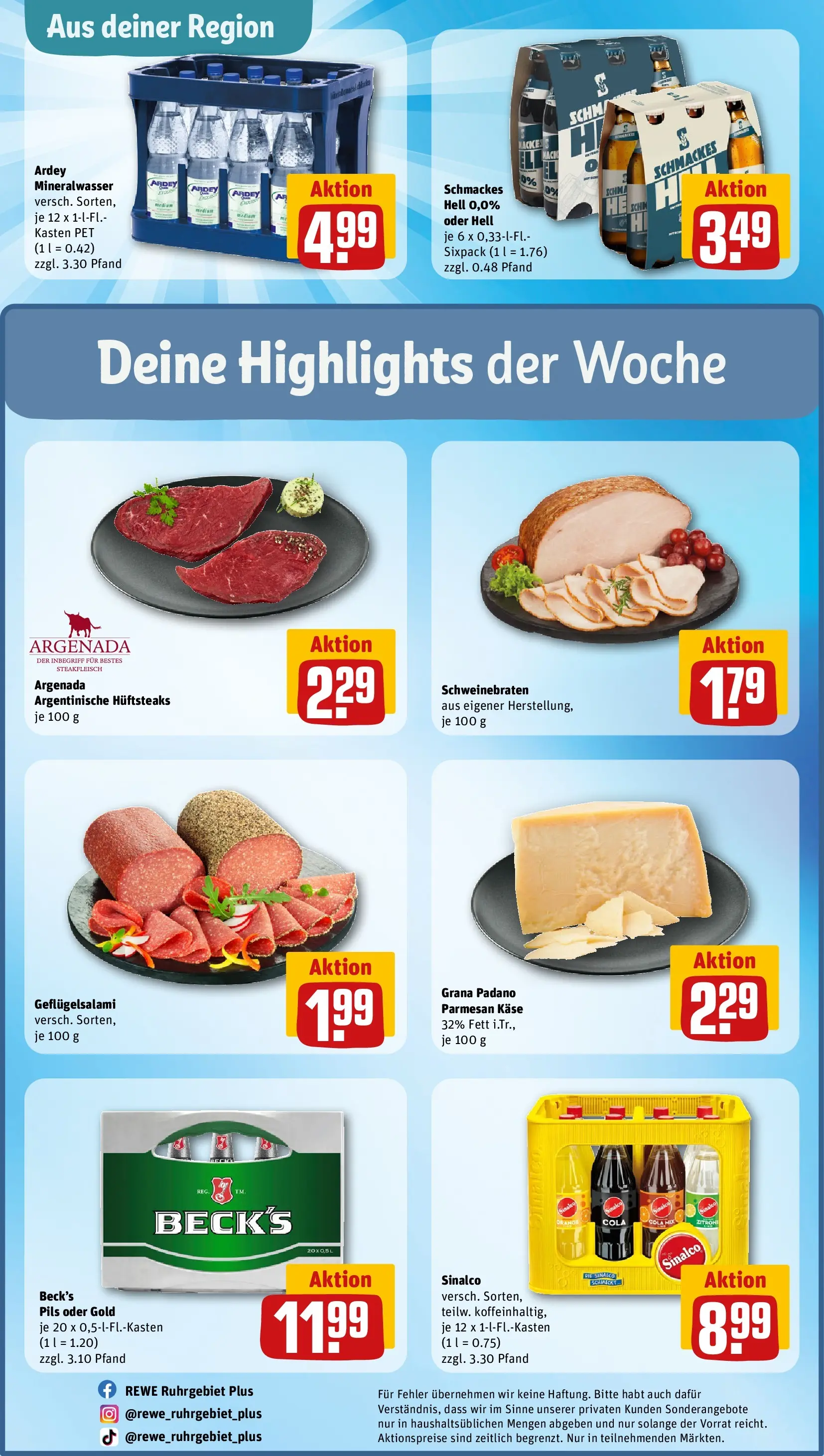 REWE Prospekt ab 20.04.2026 zum Blättern » Angebote | Seite: 31 | Produkte: Cola, Käse, Pils, Steak