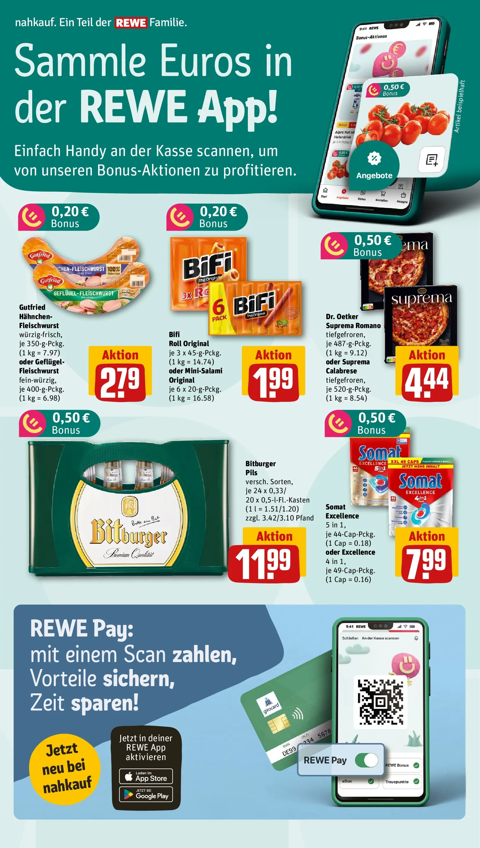 REWE Prospekt ab 20.04.2026 zum Blättern » Angebote | Seite: 5 | Produkte: Bitburger, Hahnchen, Bifi, Alpro