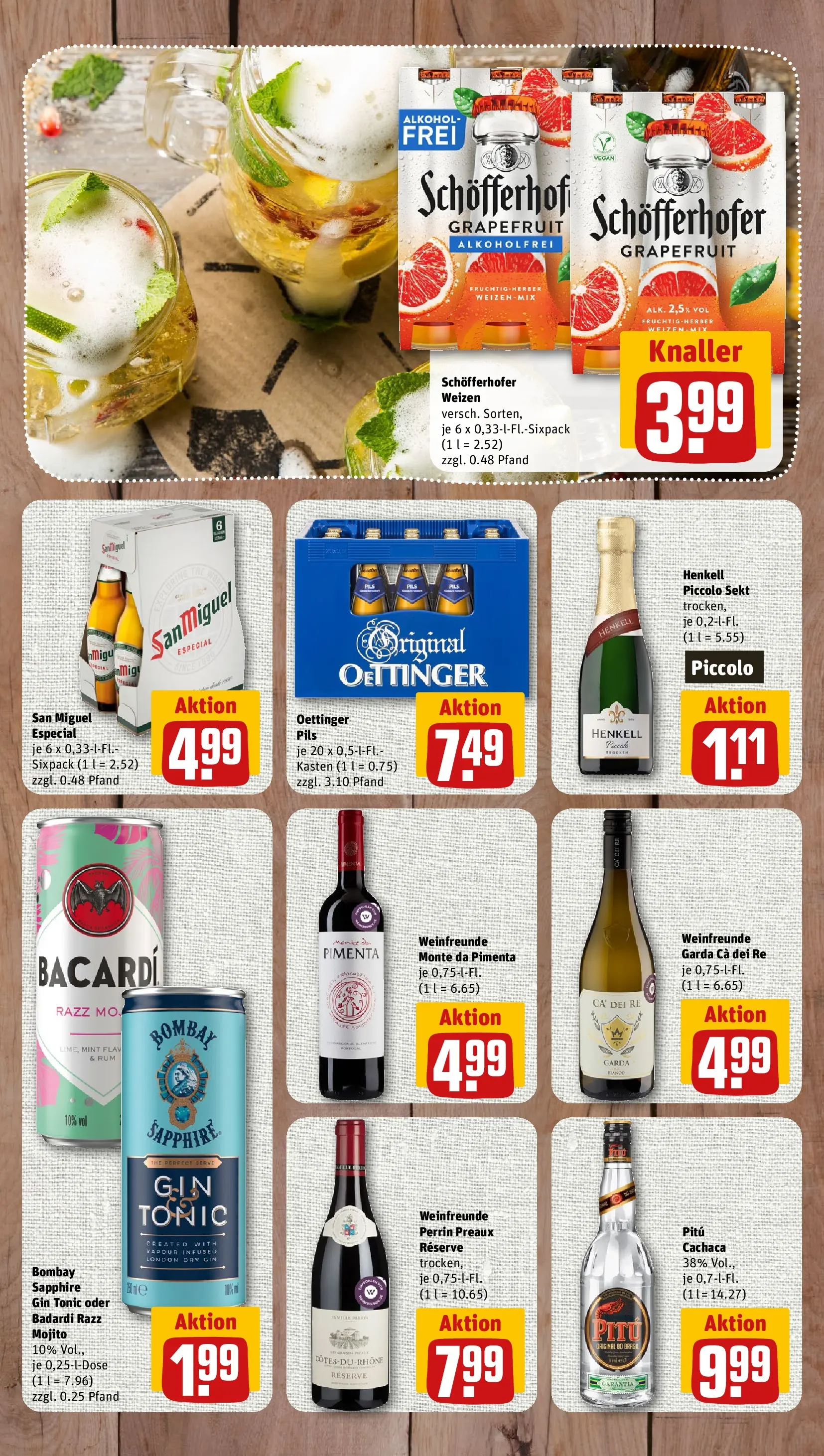 REWE Prospekt ab 20.04.2026 zum Blättern » Angebote | Seite: 11 | Produkte: Bacardi, Sekt, Oettinger, Grapefruit