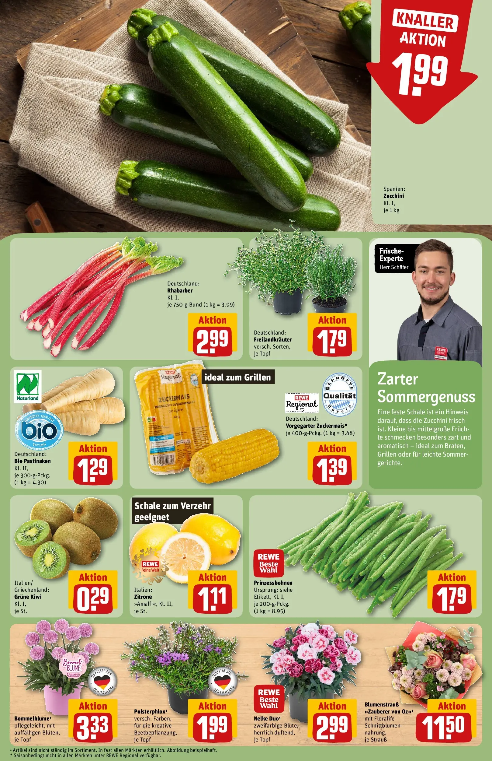 REWE Prospekt ab 20.04.2026 zum Blättern » Angebote | Seite: 13 | Produkte: Zitrone, Rhabarber, Zucchini, Kiwi