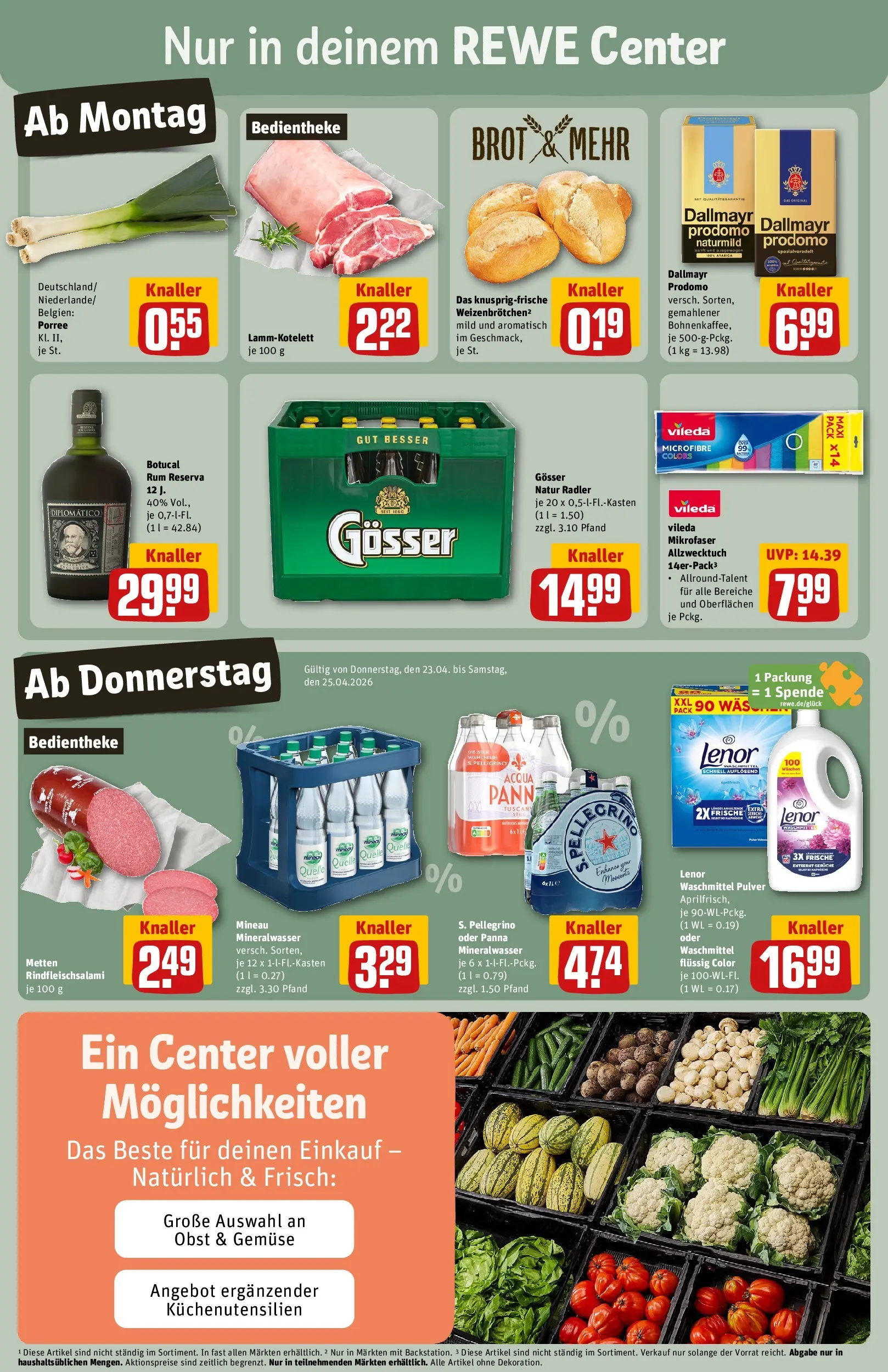 REWE Prospekt ab 20.04.2026 zum Blättern » Angebote | Seite: 3 | Produkte: Mineralwasser, Radler, Dallmayr, Dallmayr prodomo