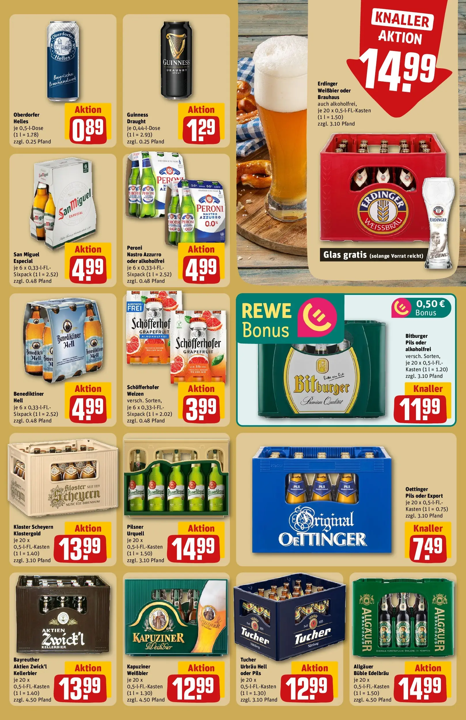 REWE Prospekt ab 20.04.2026 zum Blättern » Angebote | Seite: 23 | Produkte: Bitburger, Weißbier, Pils, Oettinger