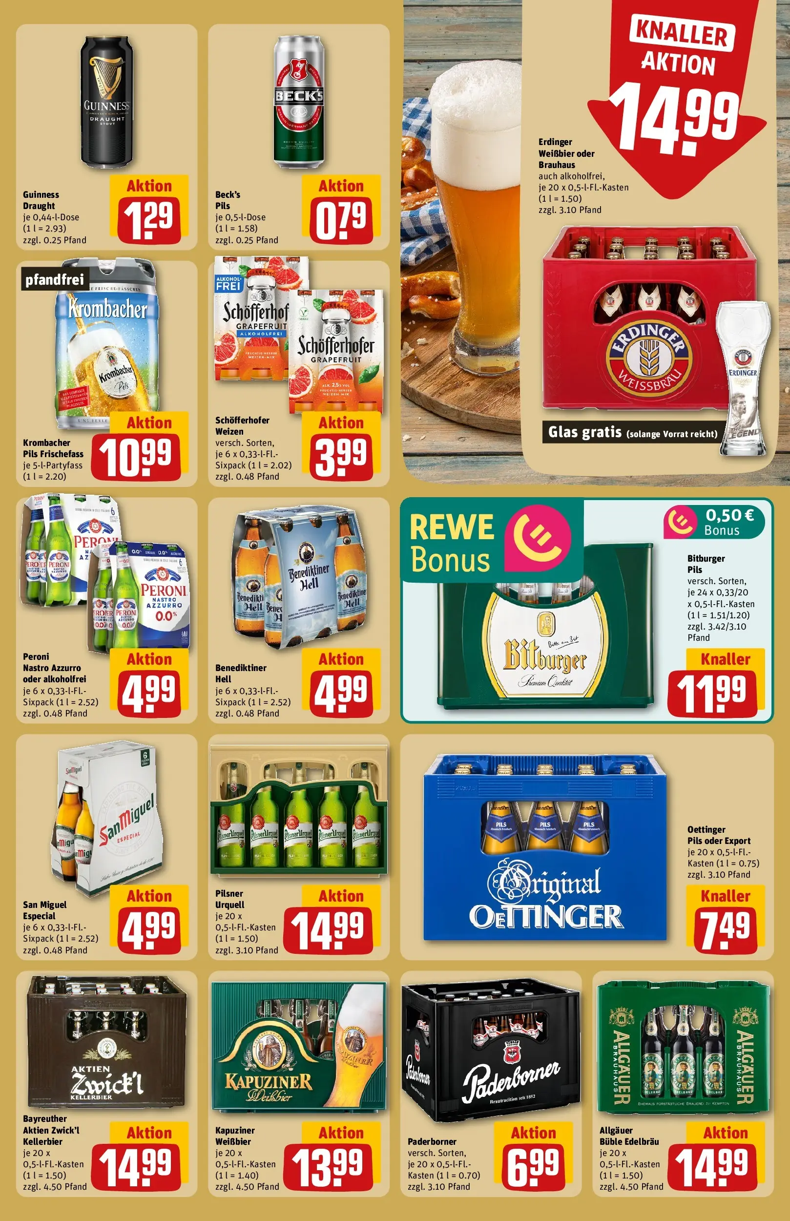 REWE Prospekt ab 20.04.2026 zum Blättern » Angebote | Seite: 23 | Produkte: Bitburger, Erdinger, Weißbier, Pils