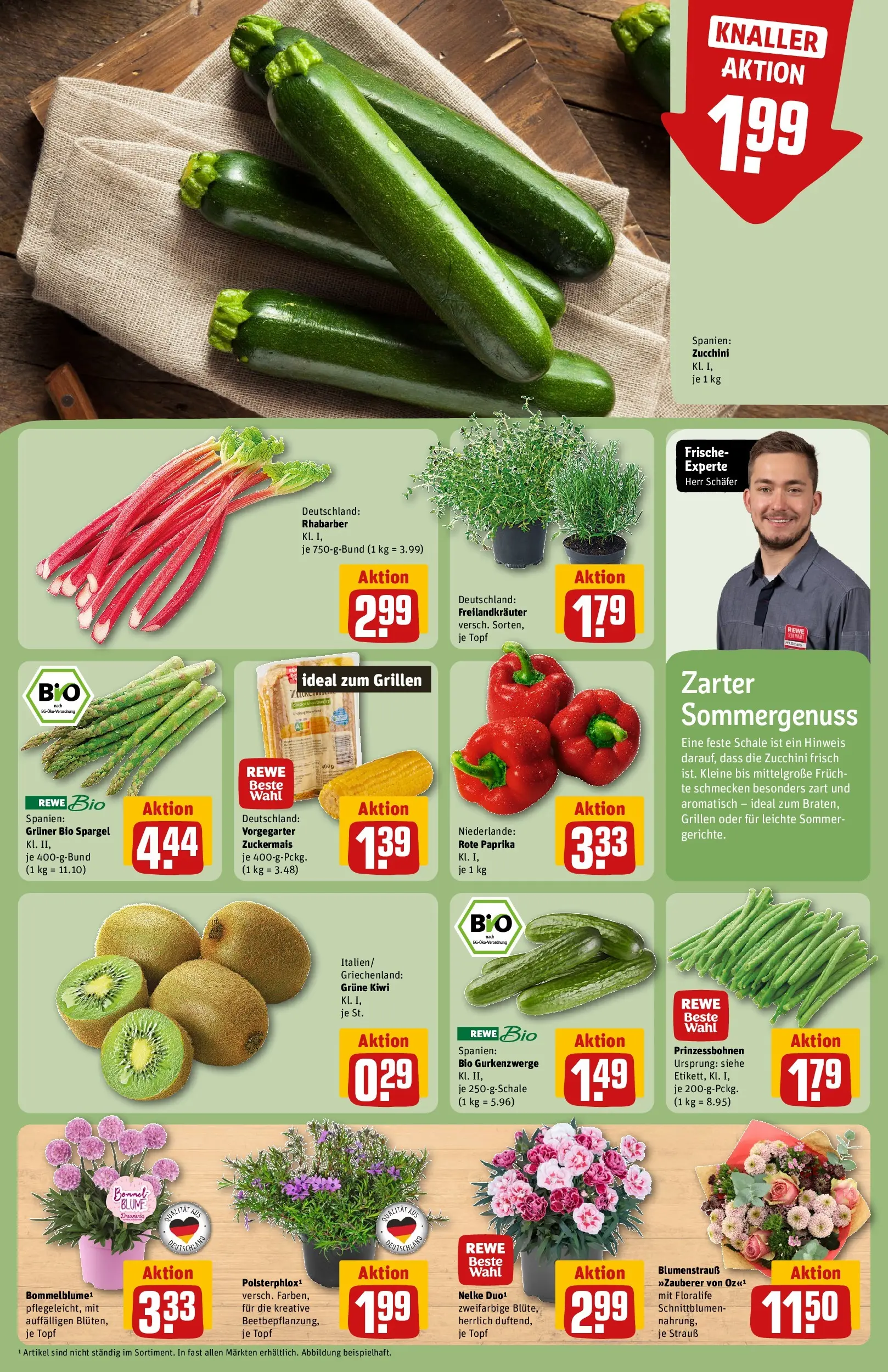 REWE Prospekt ab 20.04.2026 zum Blättern » Angebote | Seite: 11 | Produkte: Spargel, Paprika, Rhabarber, Zucchini