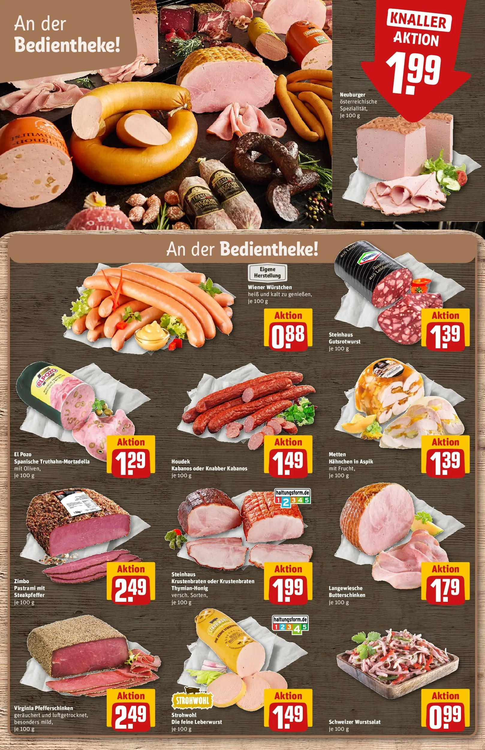 REWE Prospekt ab 20.04.2026 zum Blättern » Angebote | Seite: 16 | Produkte: Hahnchen, Wiener wurstchen, Krustenbraten