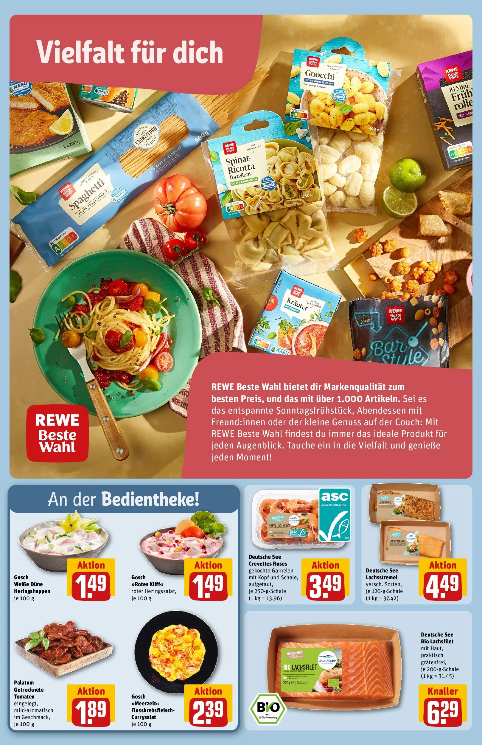 REWE Prospekt ab 20.04.2026 zum Blättern » Angebote | Seite: 16 | Produkte: Couch, Garnelen, Gemüse, Pasta