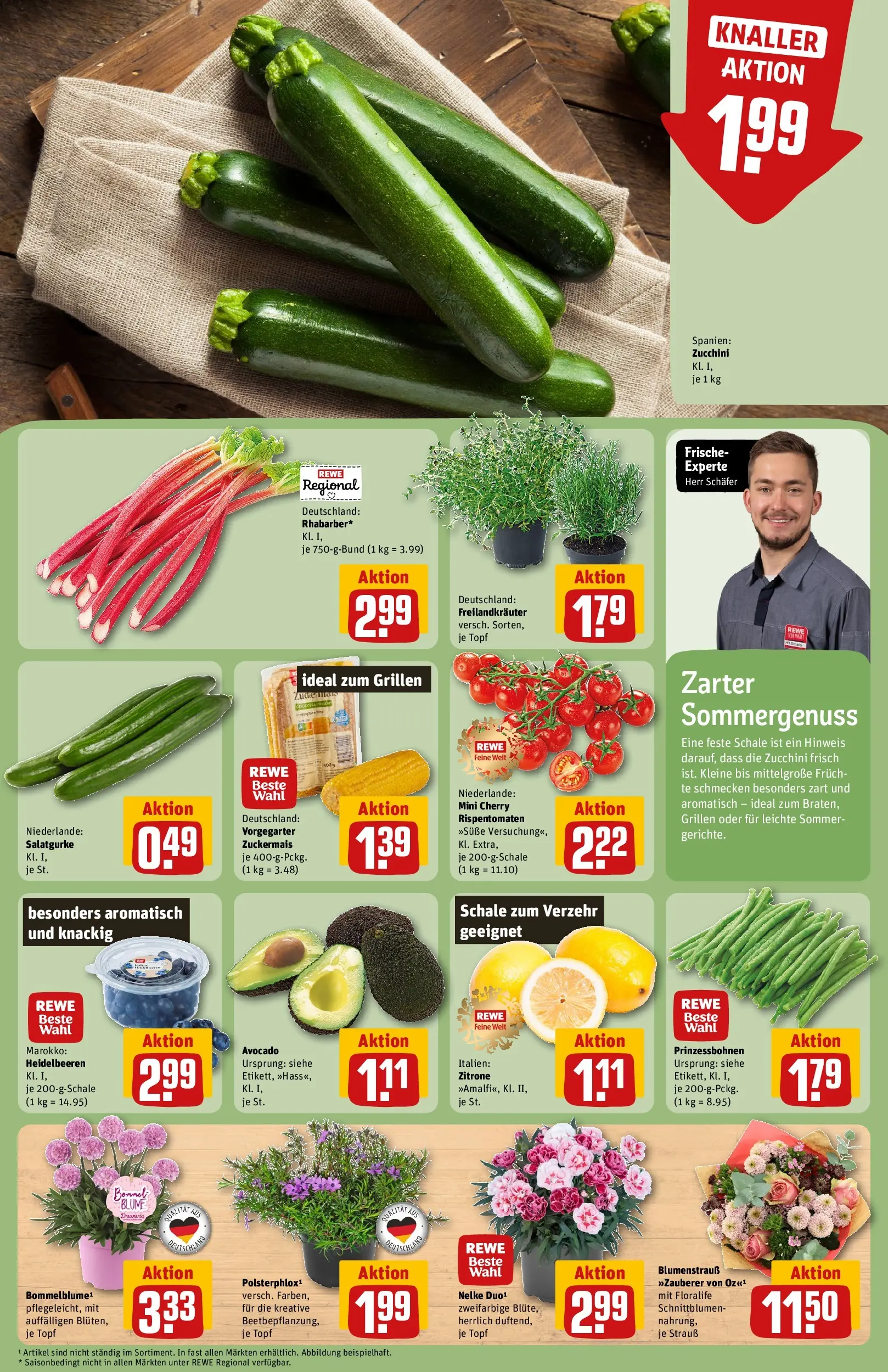 REWE Prospekt ab 20.04.2026 zum Blättern » Angebote | Seite: 11 | Produkte: Heidelbeeren, Avocado, Zitrone, Zucchini