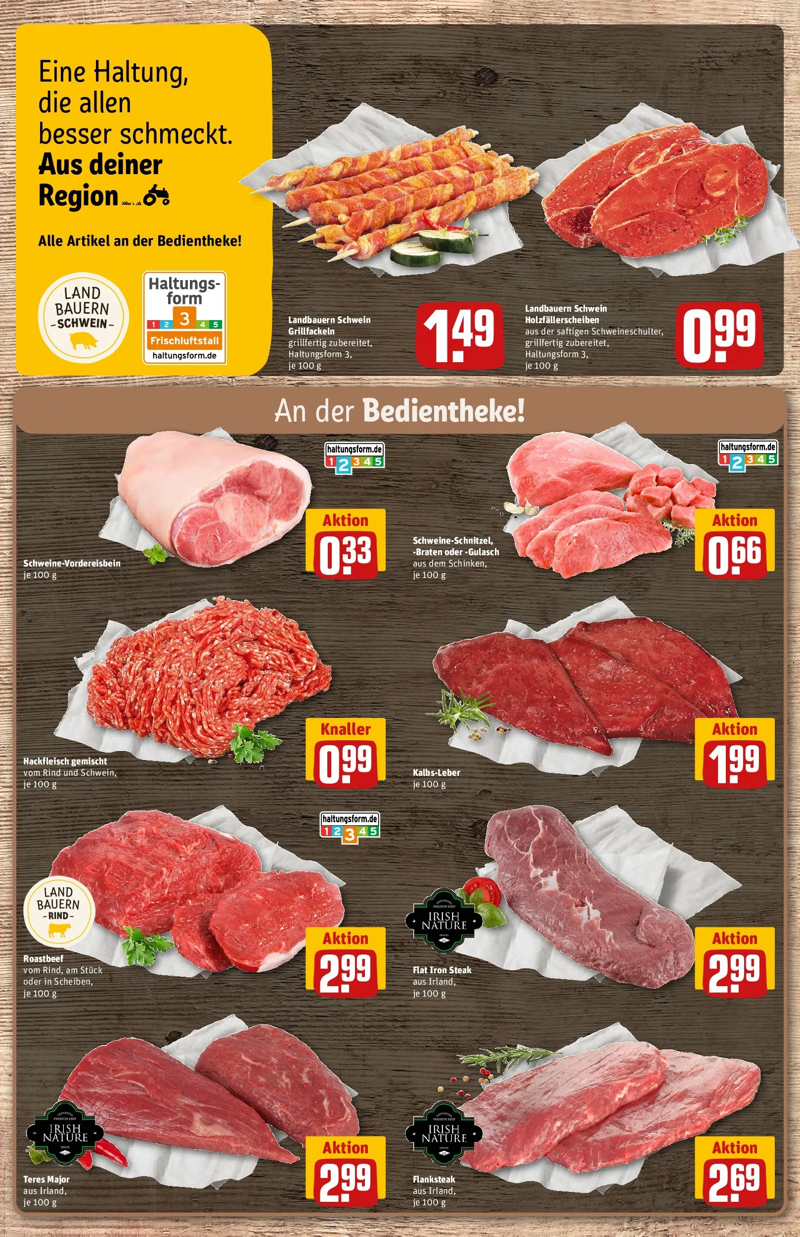 REWE Prospekt ab 20.04.2026 zum Blättern » Angebote | Seite: 15 | Produkte: Roastbeef, Gulasch, Steak, Hackfleisch