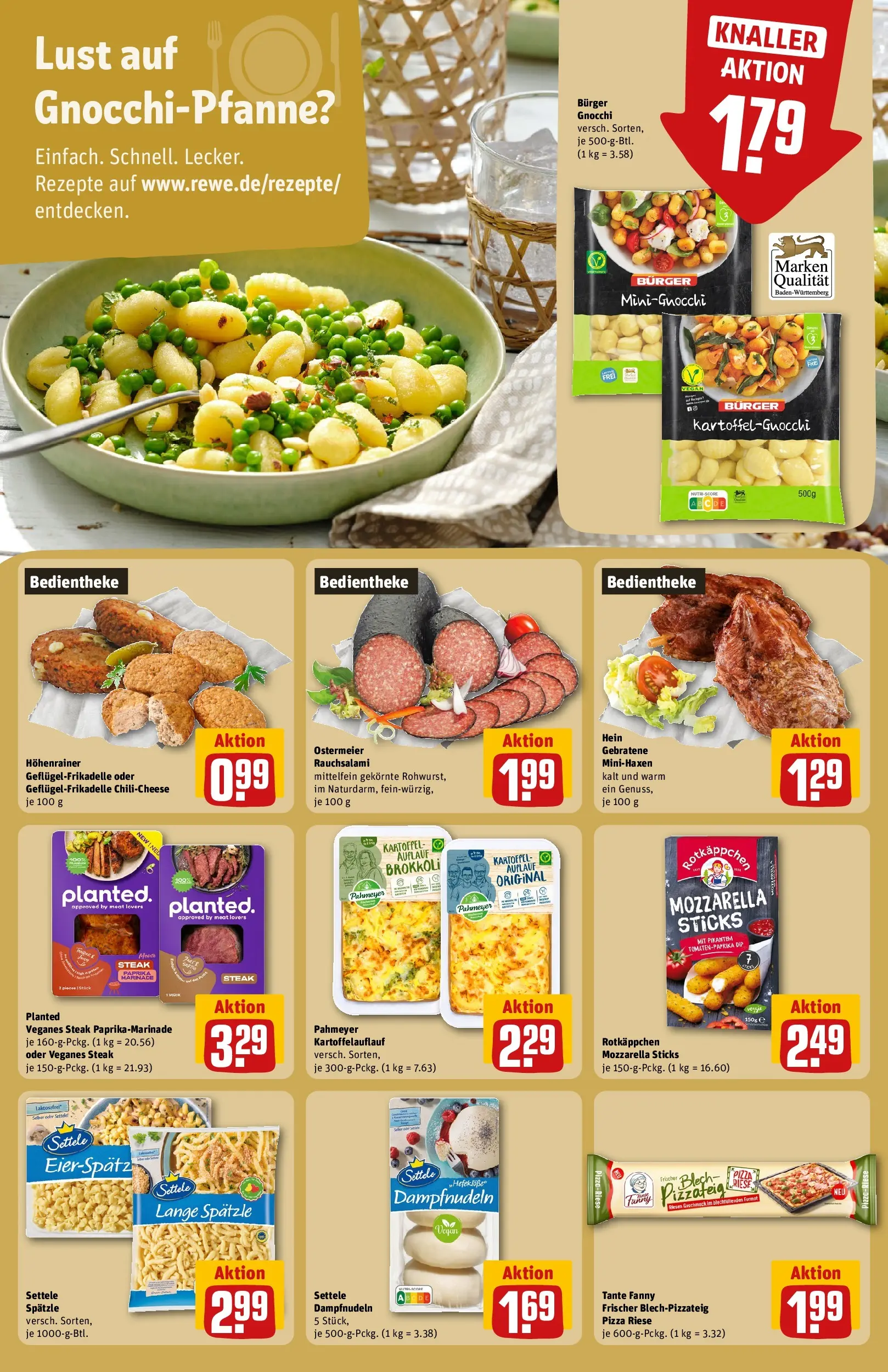 REWE Prospekt ab 20.04.2026 zum Blättern » Angebote | Seite: 23 | Produkte: Mozzarella, Brokkoli, Rotkäppchen, Steak