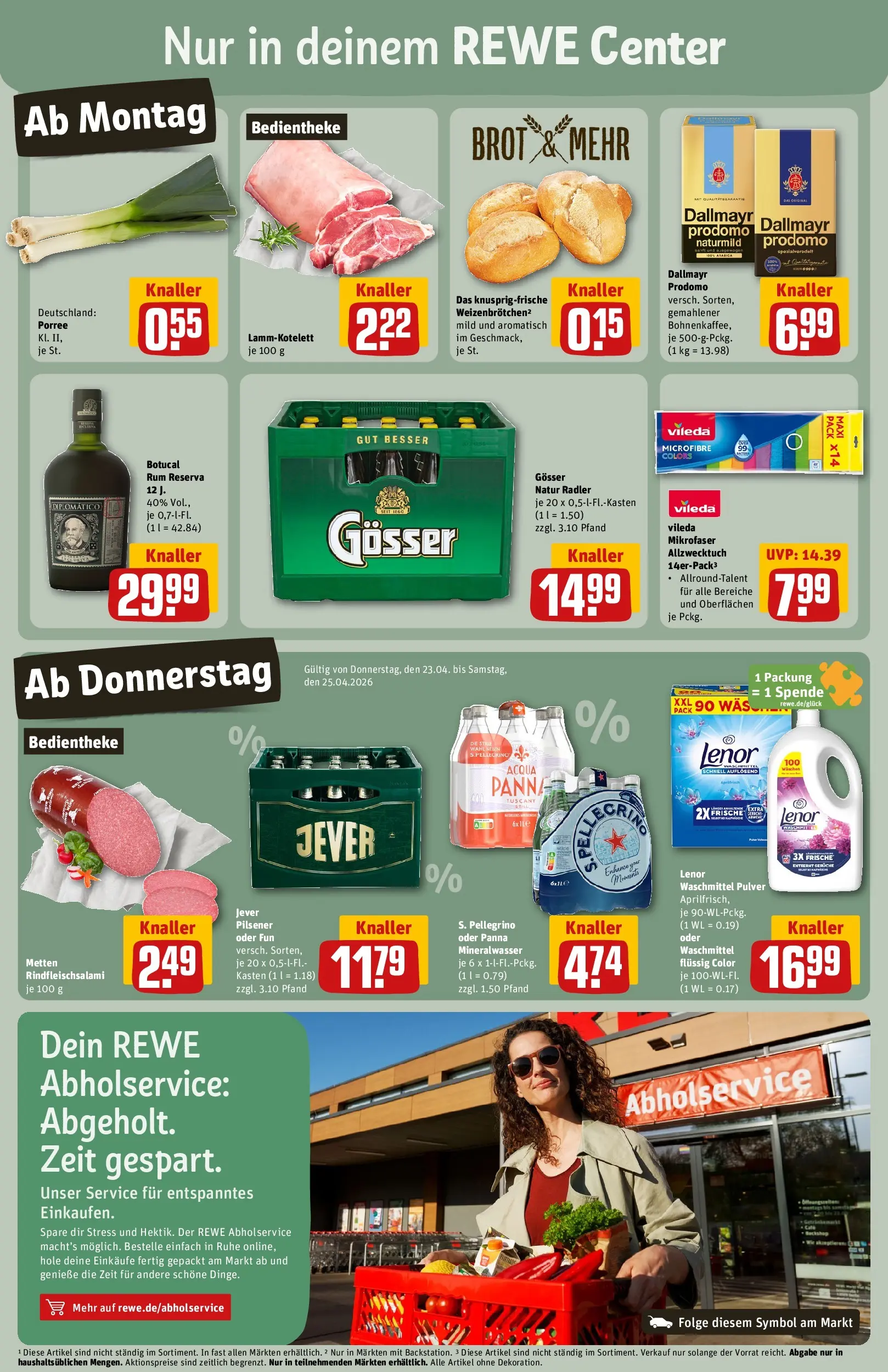 REWE Prospekt ab 20.04.2026 zum Blättern » Angebote | Seite: 3 | Produkte: Lenor, Dallmayr, Waschmittel, Jever