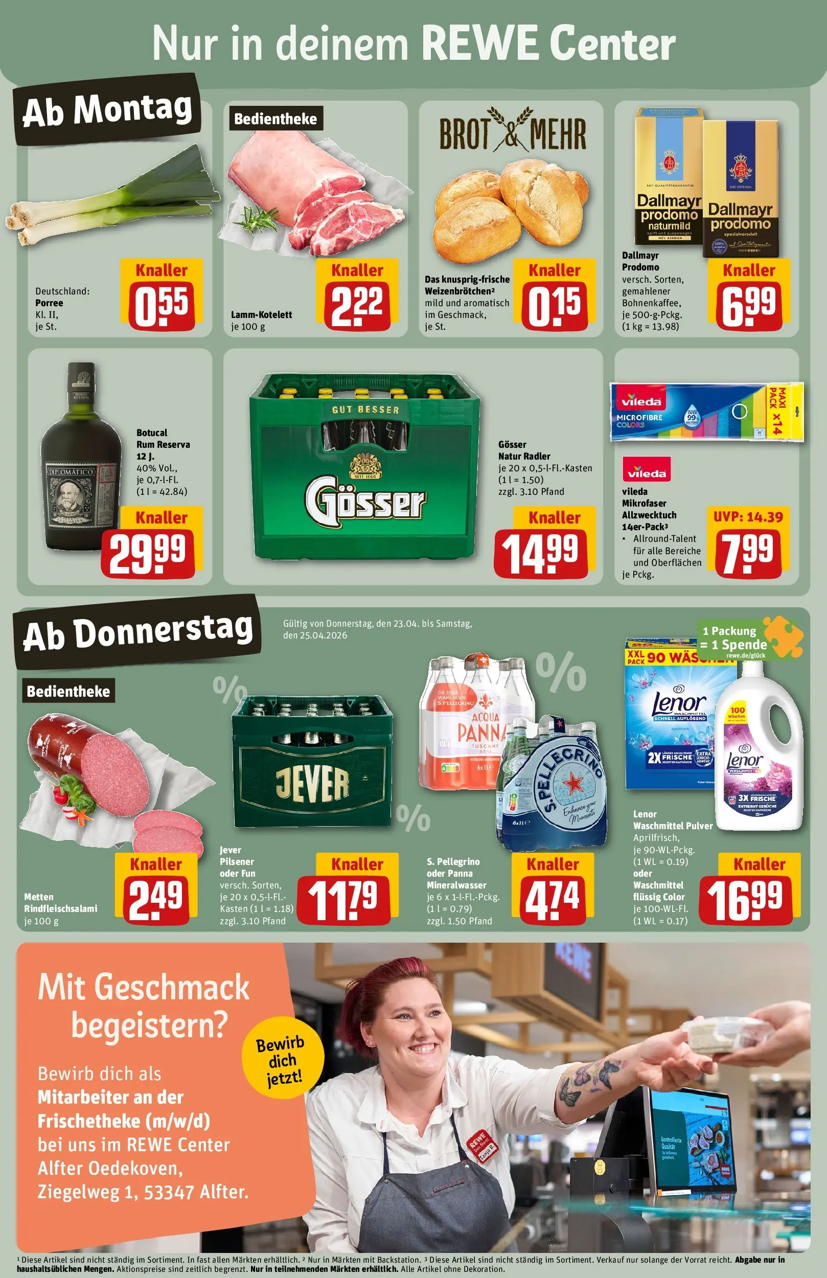REWE Prospekt ab 20.04.2026 zum Blättern » Angebote | Seite: 3 | Produkte: Lenor, Radler, Dallmayr, Waschmittel