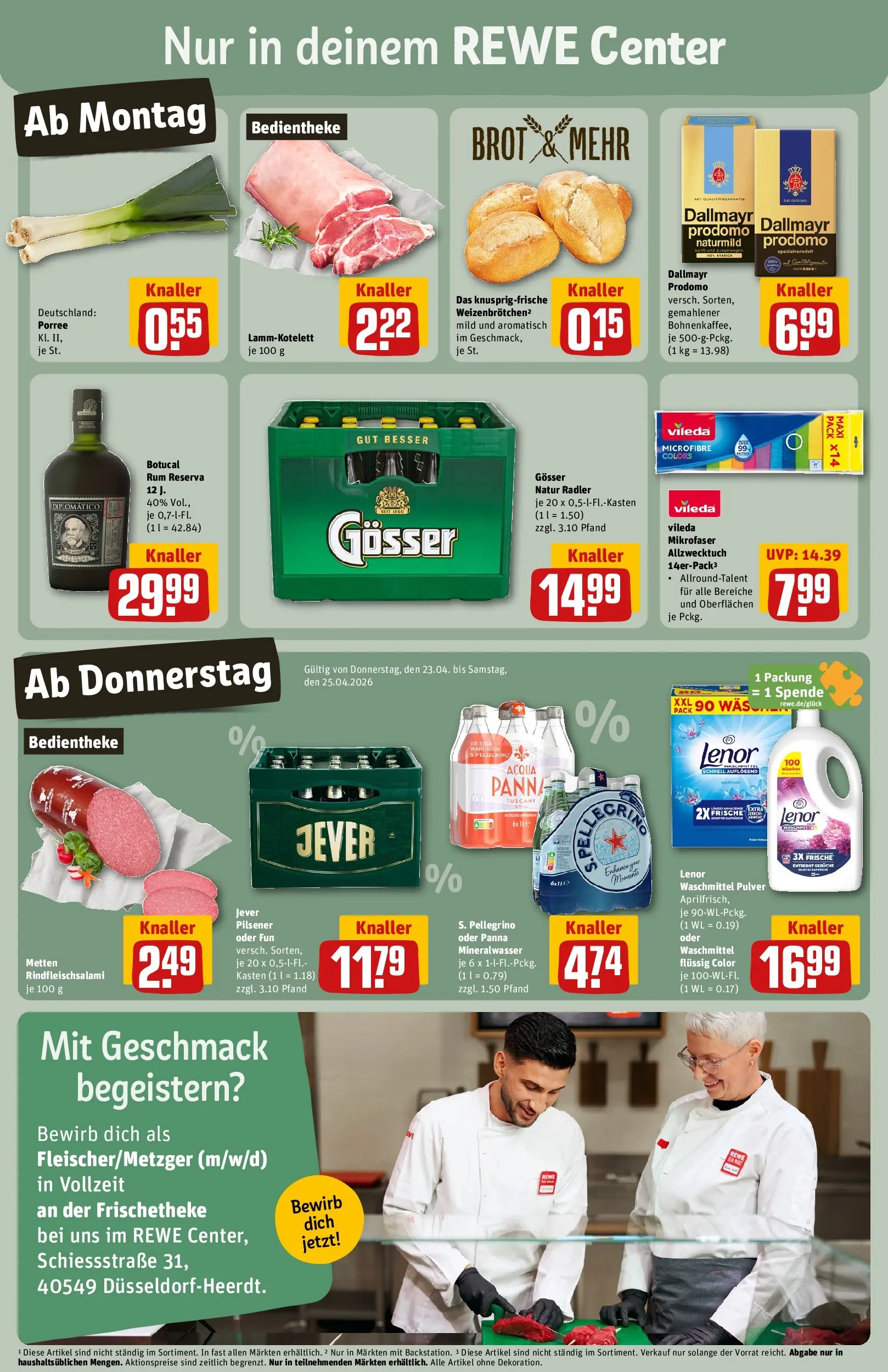 REWE Prospekt ab 20.04.2026 zum Blättern » Angebote | Seite: 3 | Produkte: Mineralwasser, Dallmayr, Jever, Brot