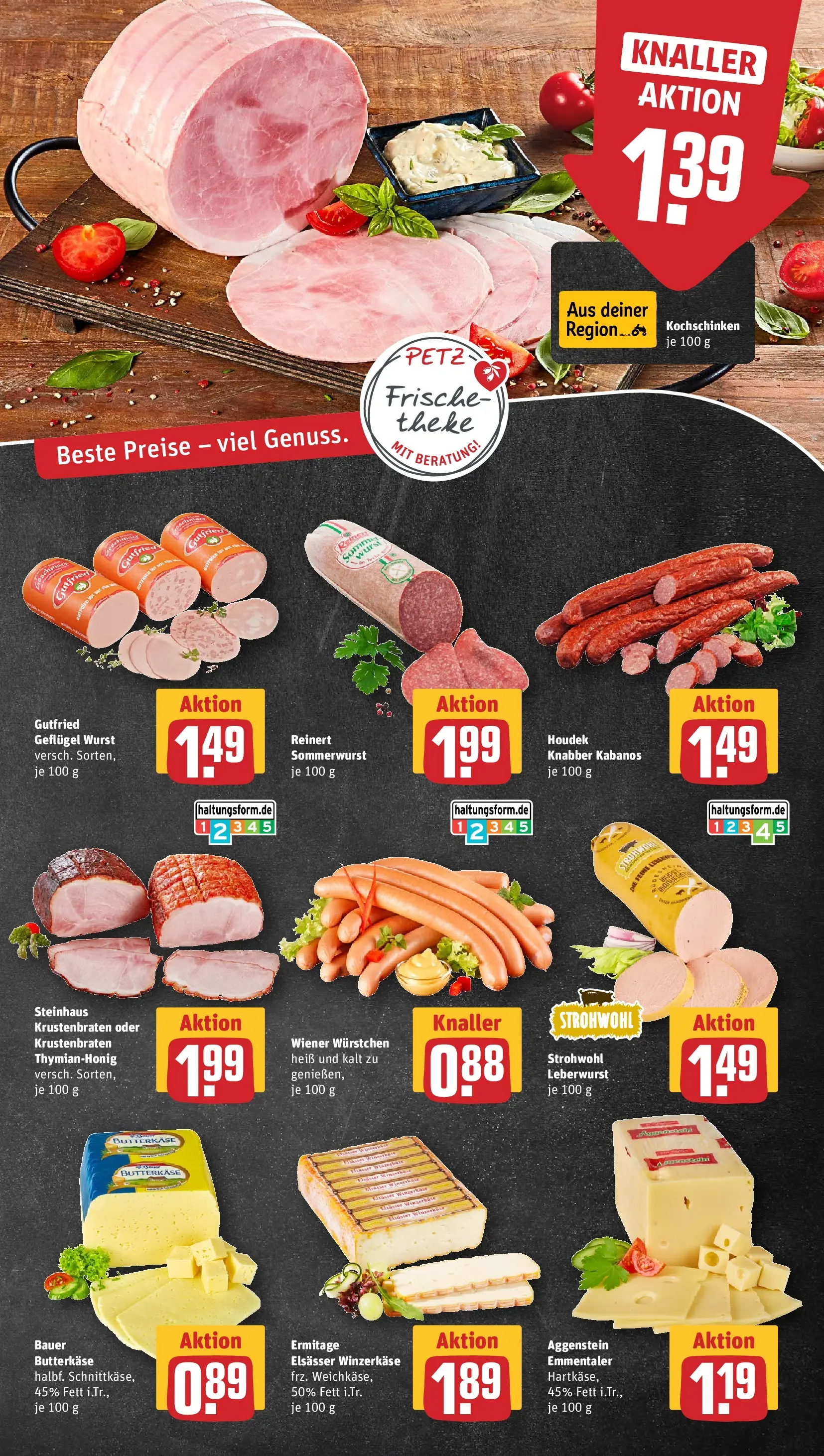 REWE Prospekt ab 20.04.2026 zum Blättern » Angebote | Seite: 11 | Produkte: Wiener wurstchen, Butter, Krustenbraten, Wurst