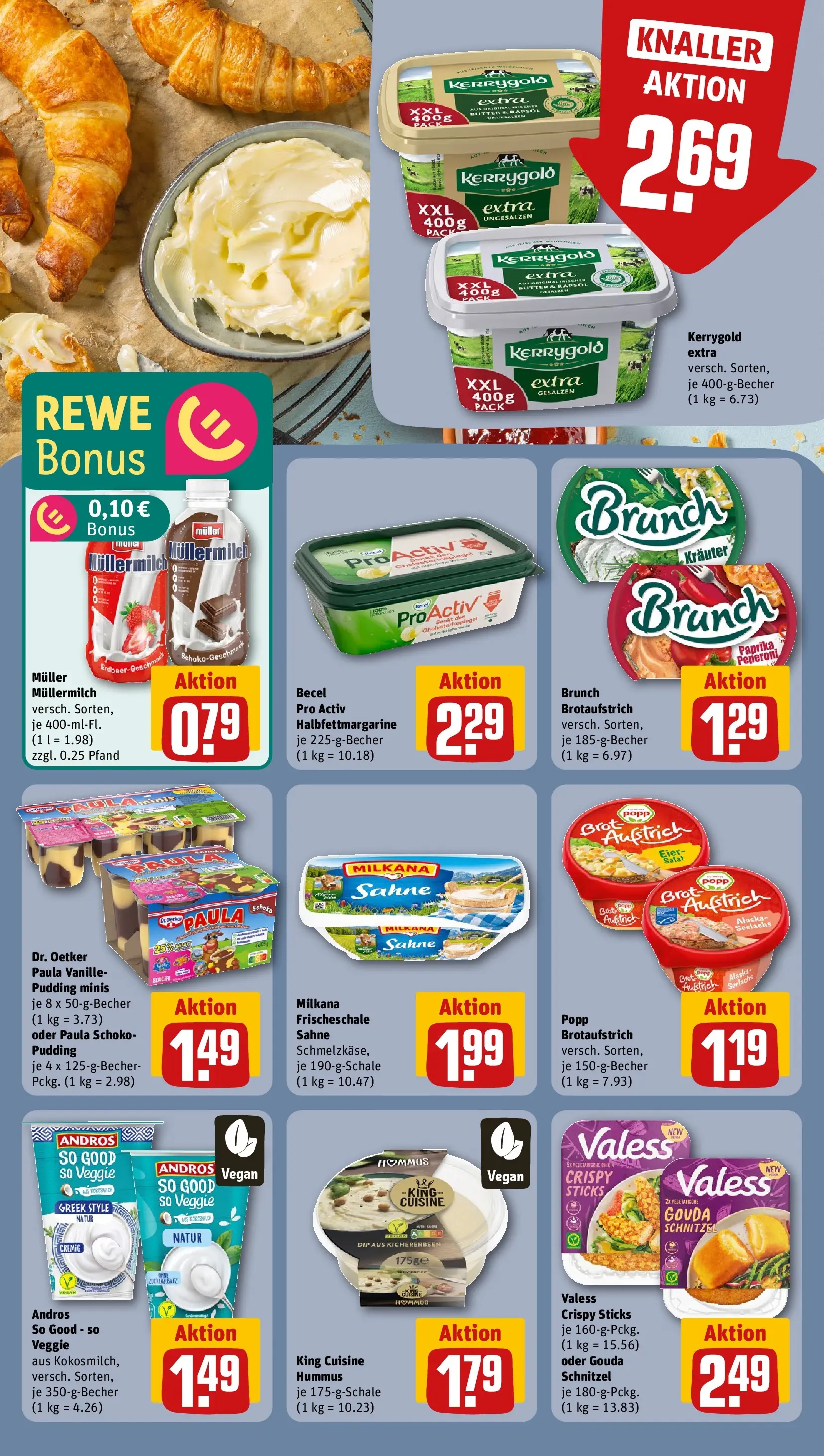 REWE Prospekt ab 20.04.2026 zum Blättern » Angebote | Seite: 15 | Produkte: Gouda, Brot, Muller mullermilch, Sahne
