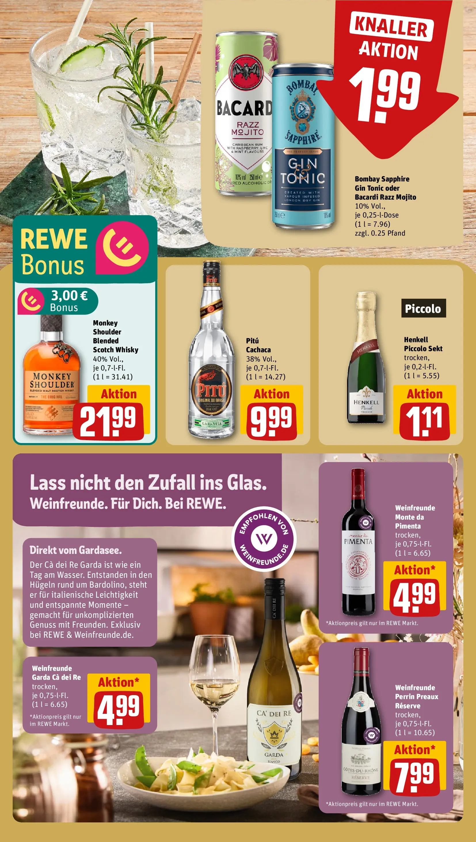 REWE Prospekt ab 20.04.2026 zum Blättern » Angebote | Seite: 17 | Produkte: Bacardi, Whisky, Sekt, Gin