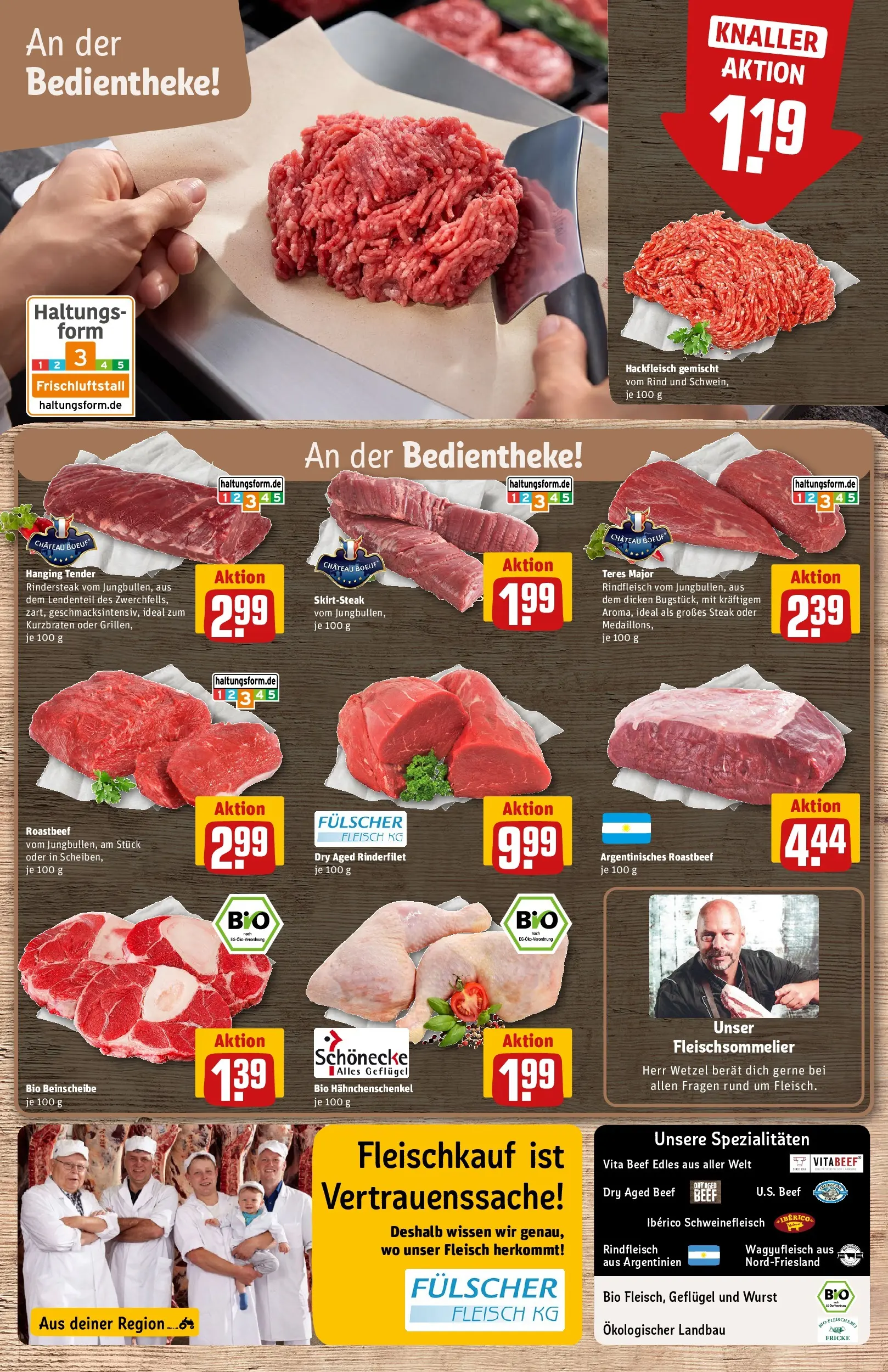 REWE Prospekt ab 20.04.2026 zum Blättern » Angebote | Seite: 12 | Produkte: Rinderfilet, Roastbeef, Fleisch, Hackfleisch