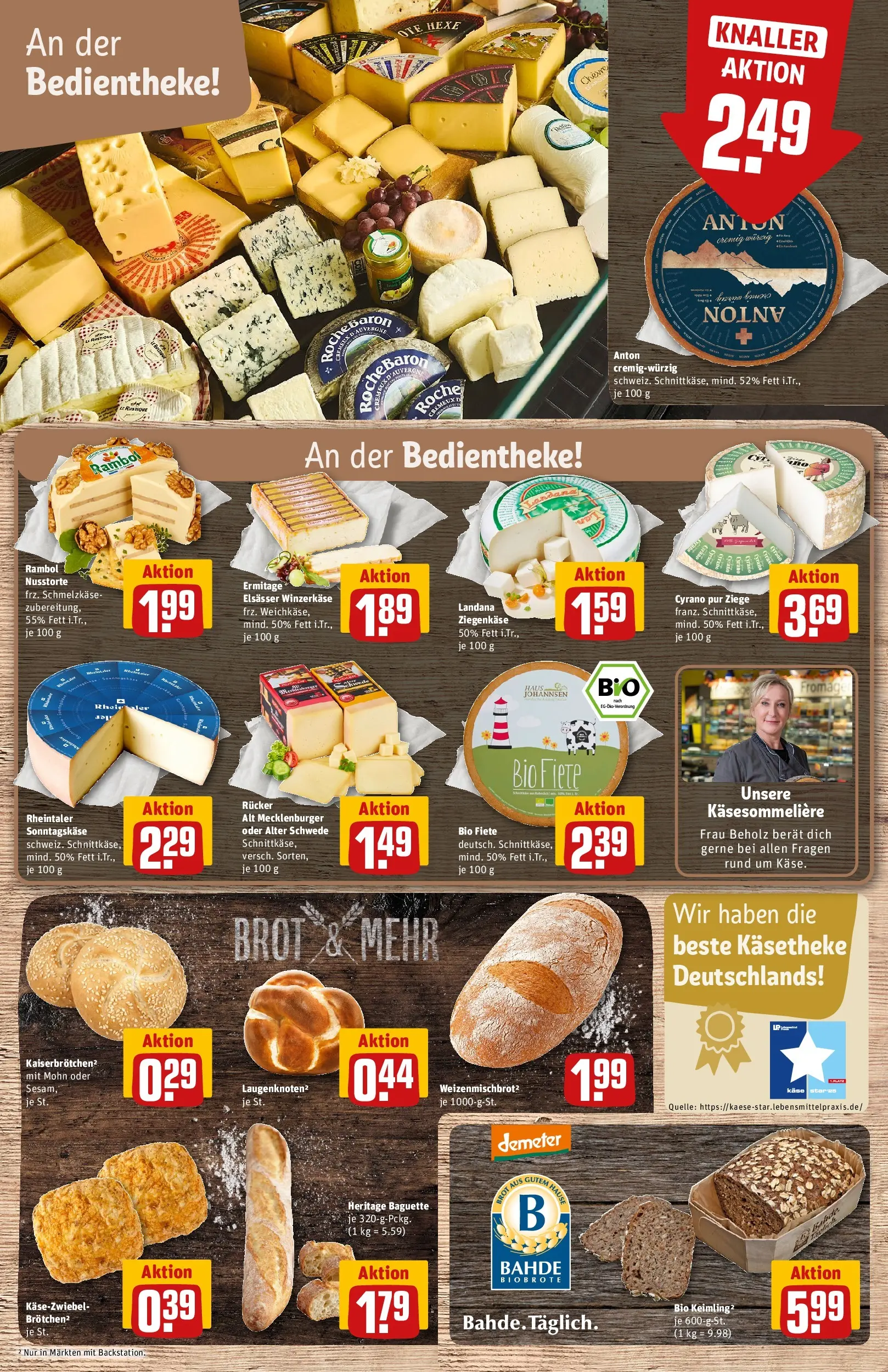 REWE Prospekt ab 20.04.2026 zum Blättern » Angebote | Seite: 15 | Produkte: Käse, Ziegenkäse, Baguette, Brot