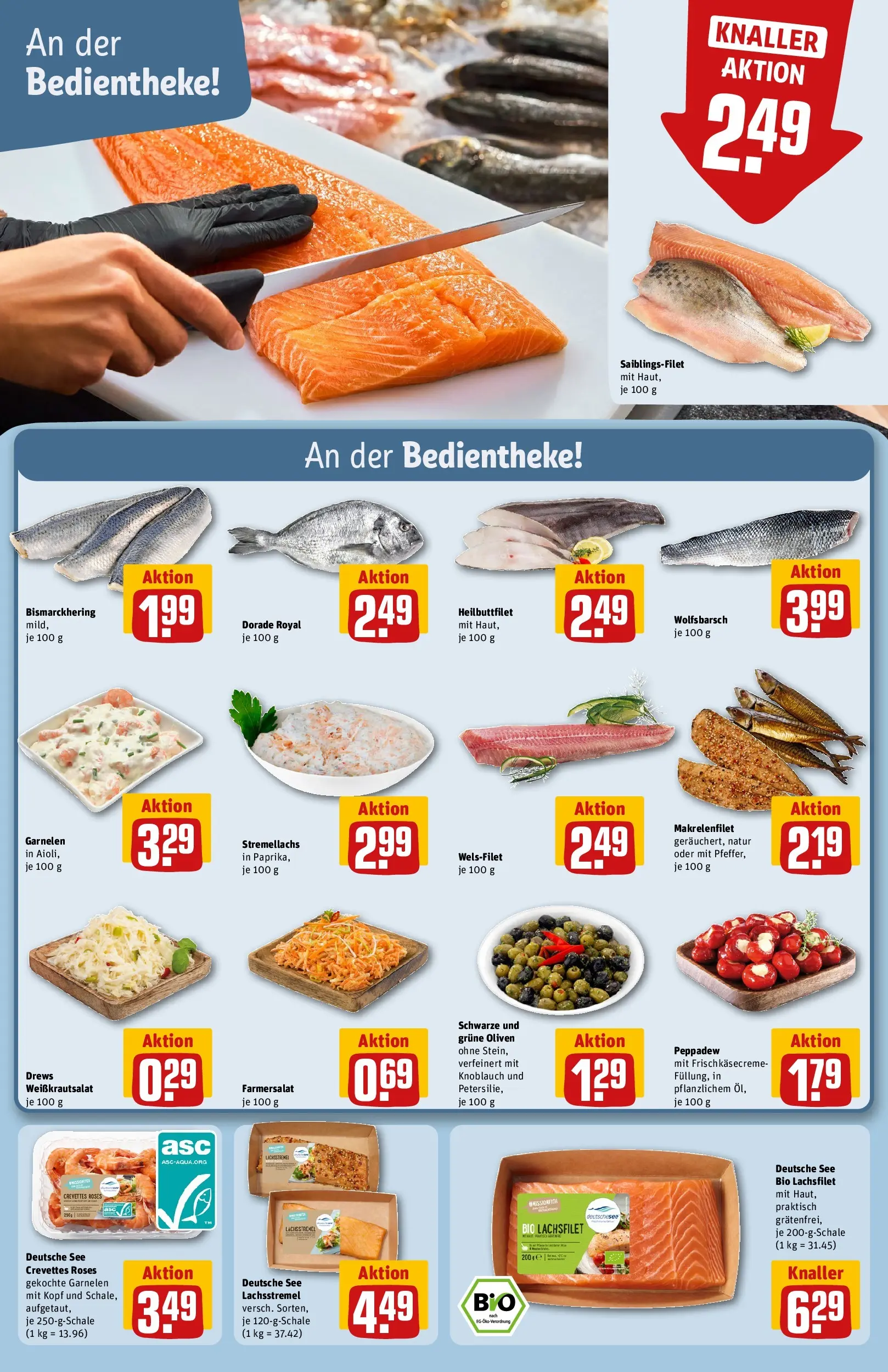 REWE Prospekt ab 20.04.2026 zum Blättern » Angebote | Seite: 16 | Produkte: Dorade, Garnelen, Knoblauch