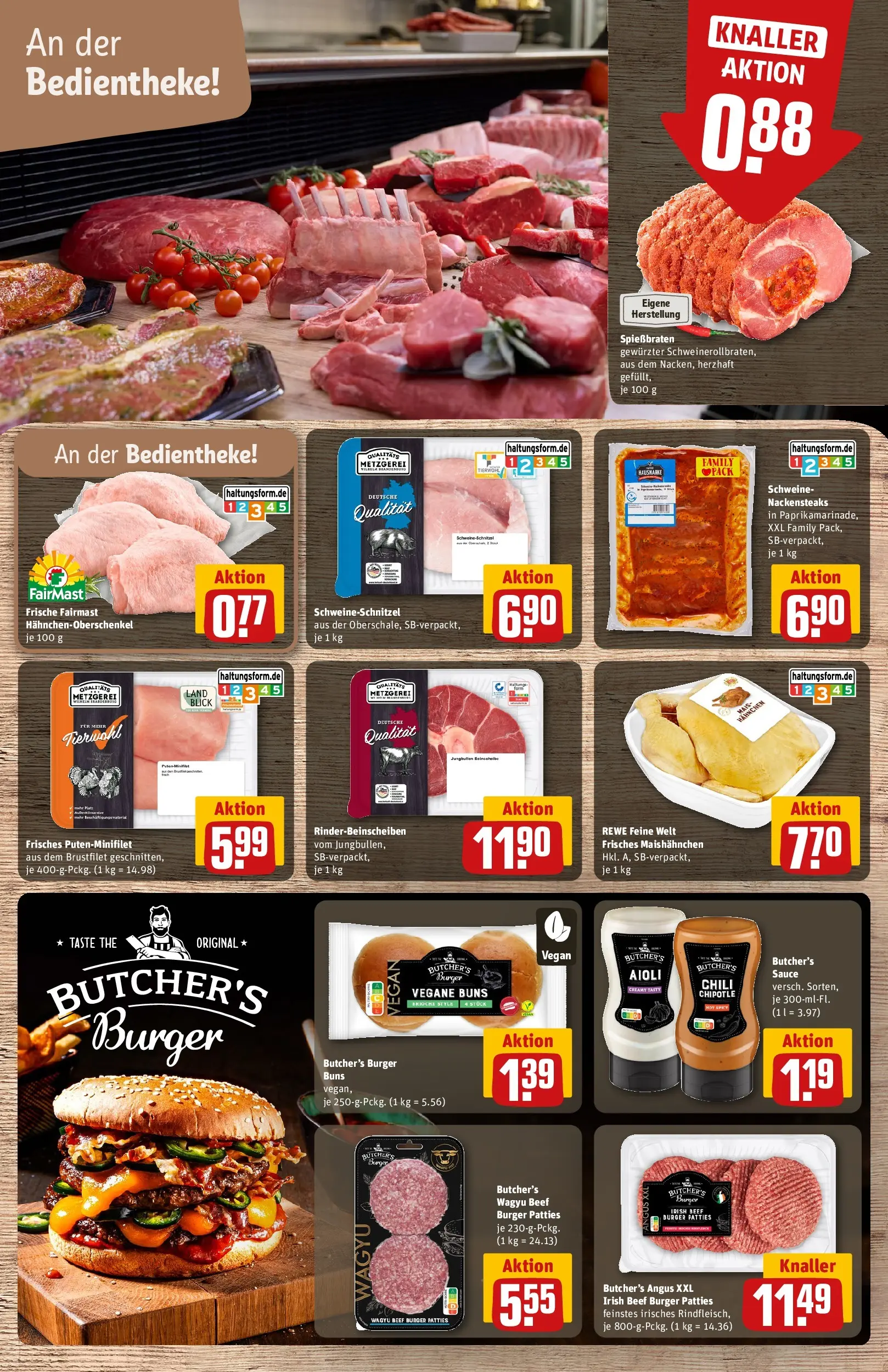 REWE Prospekt ab 20.04.2026 zum Blättern » Angebote | Seite: 12 | Produkte: Nackensteaks, Burger, Chili